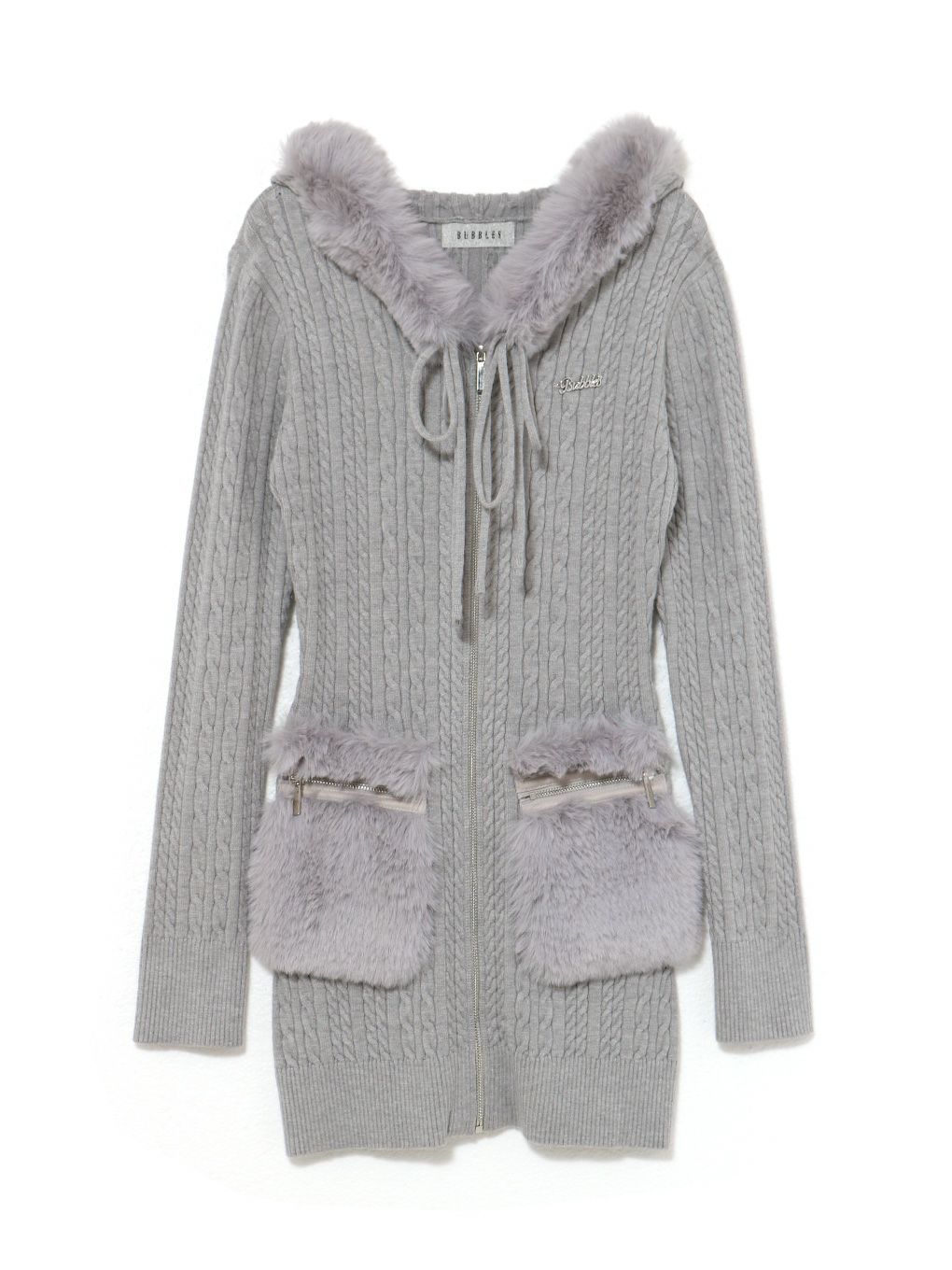  【BUBBLES】ケーブルニットワンピース