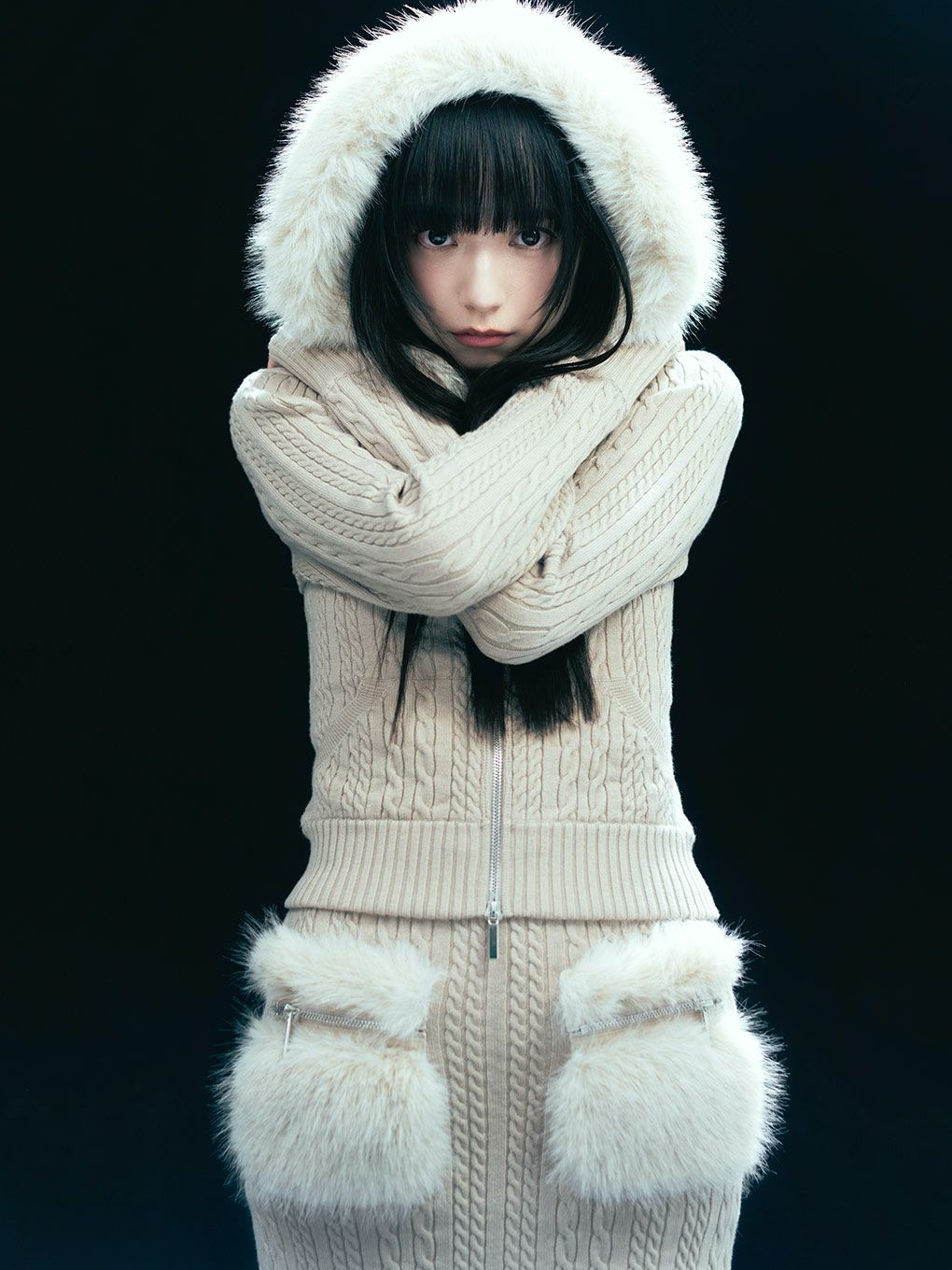 【BUBBLES】ケーブルニットパーカーセットアップ