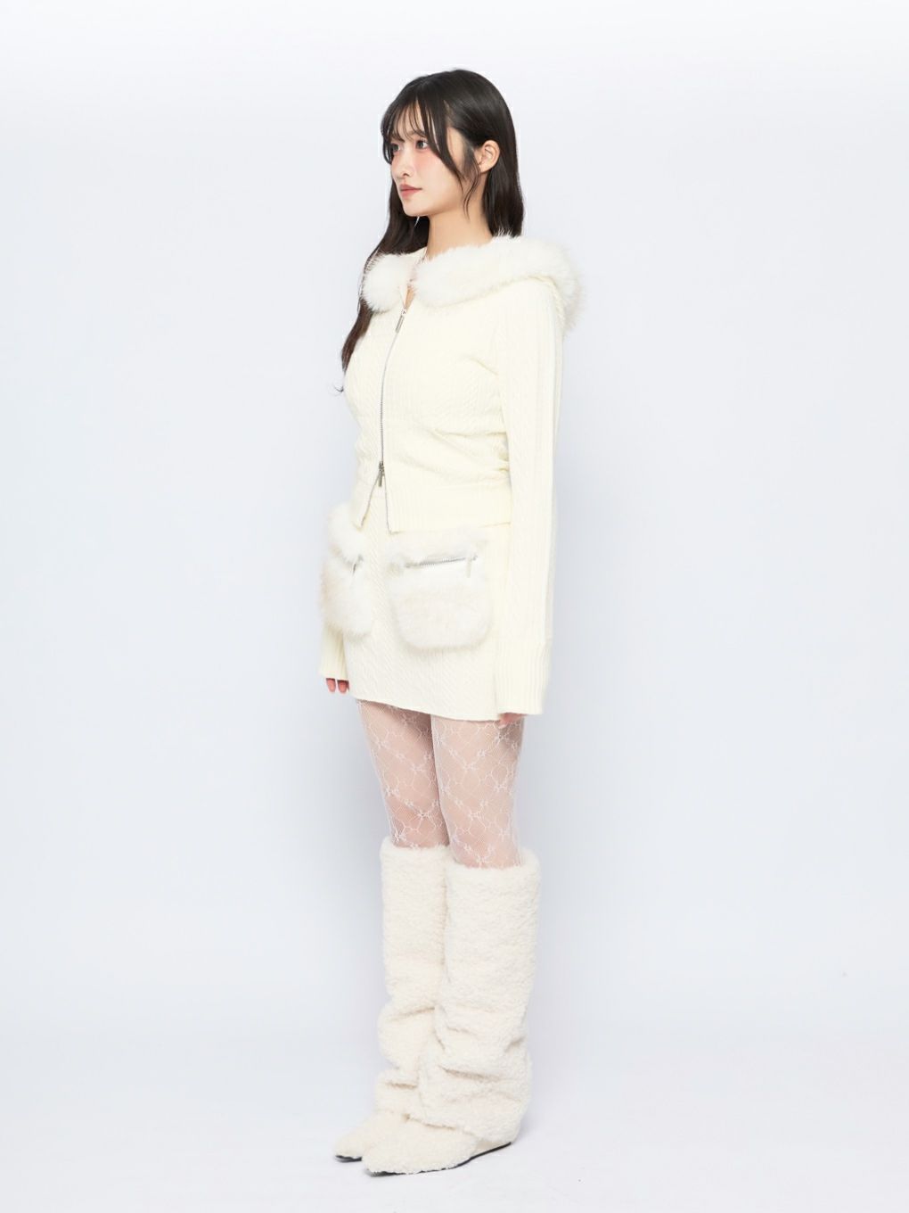 【BUBBLES】ケーブルニットパーカーセットアップ