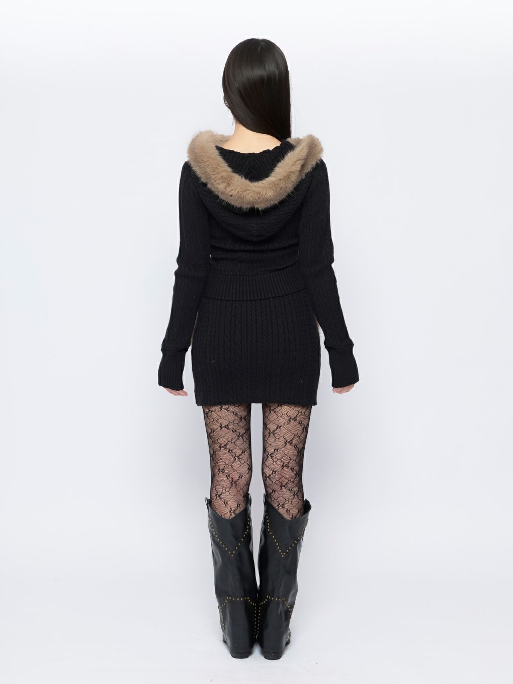 【BUBBLES】ケーブルニットパーカーセットアップ