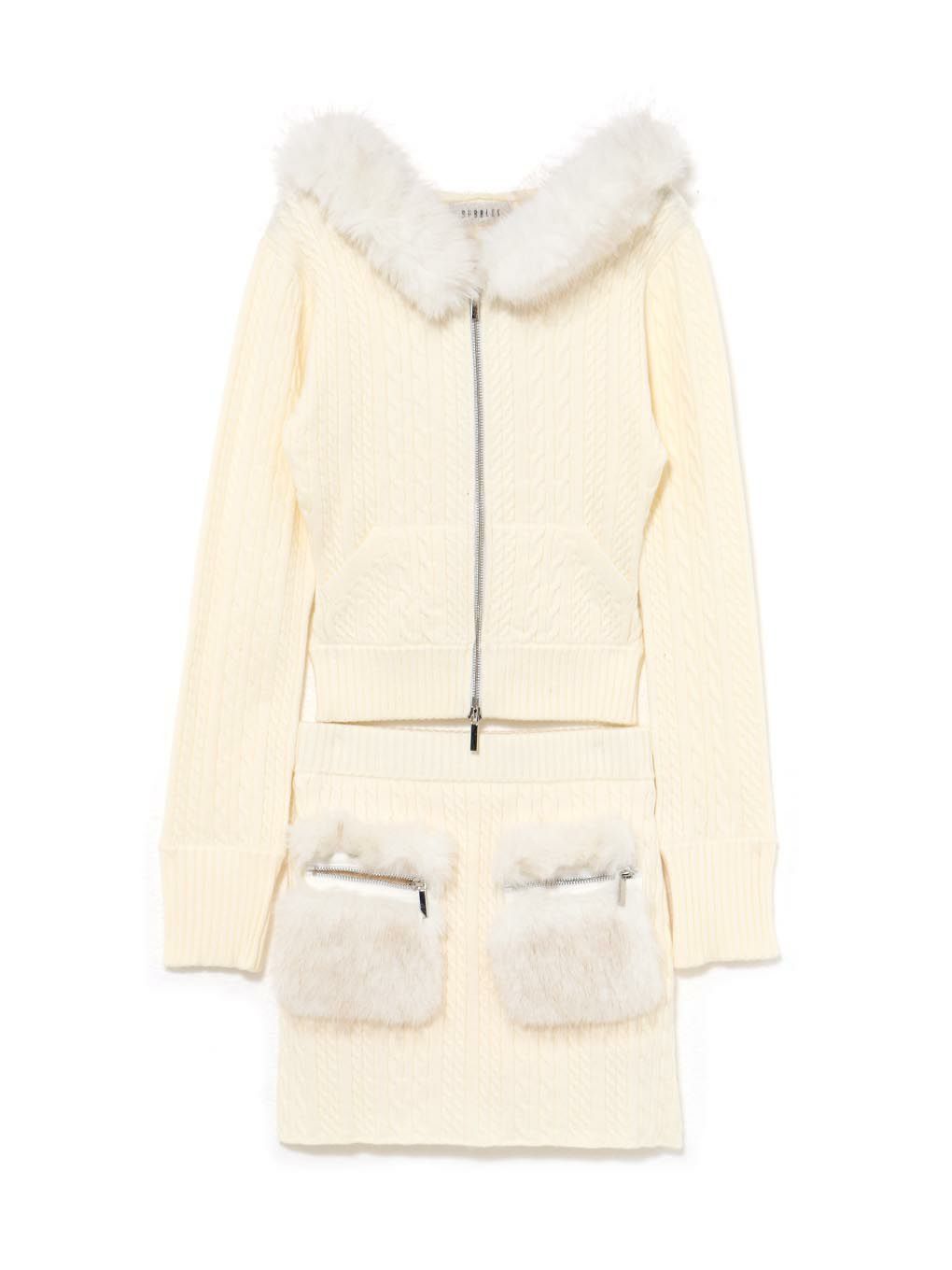 【BUBBLES】ケーブルニットパーカーセットアップ