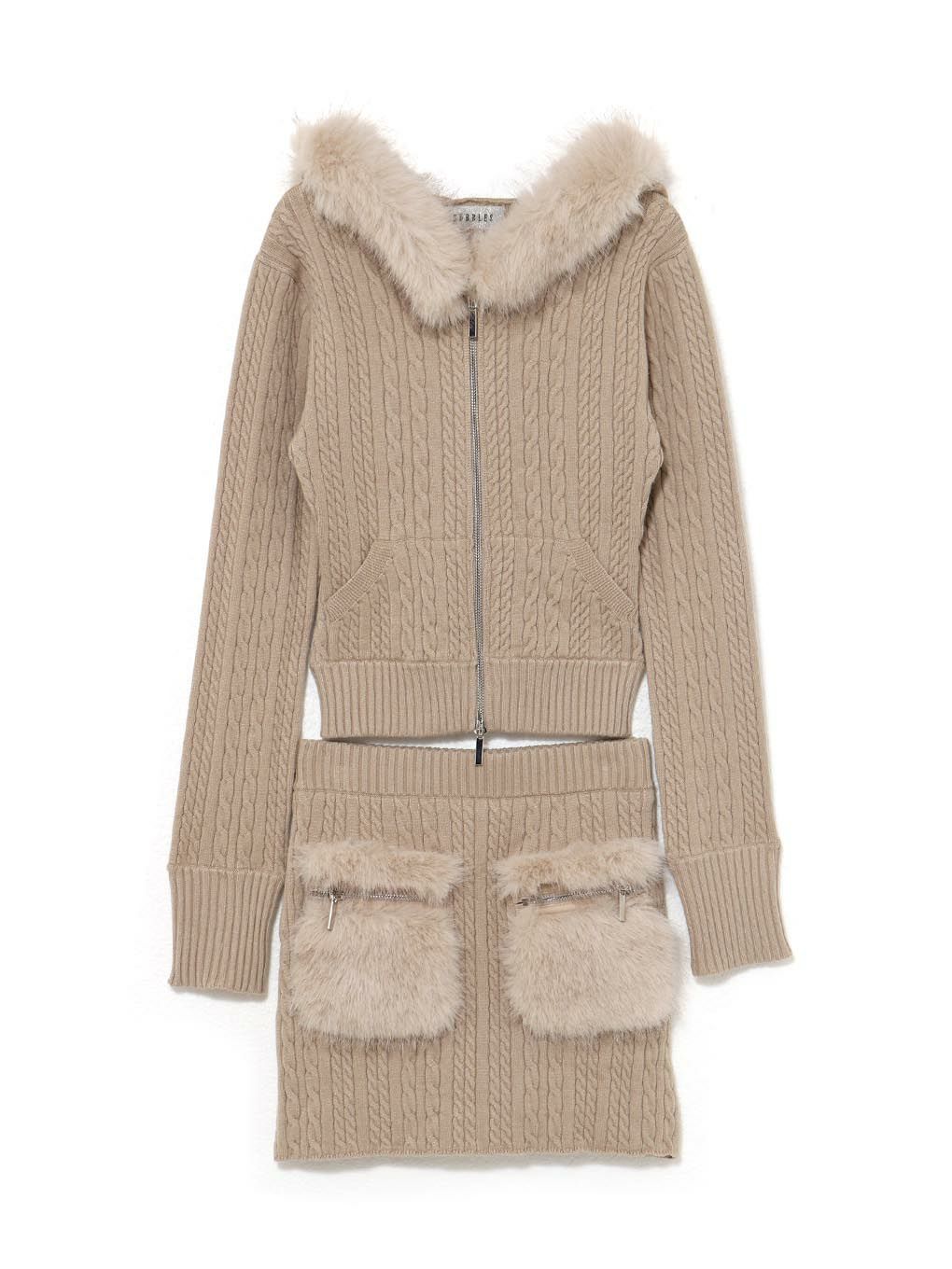 【BUBBLES】ケーブルニットパーカーセットアップ