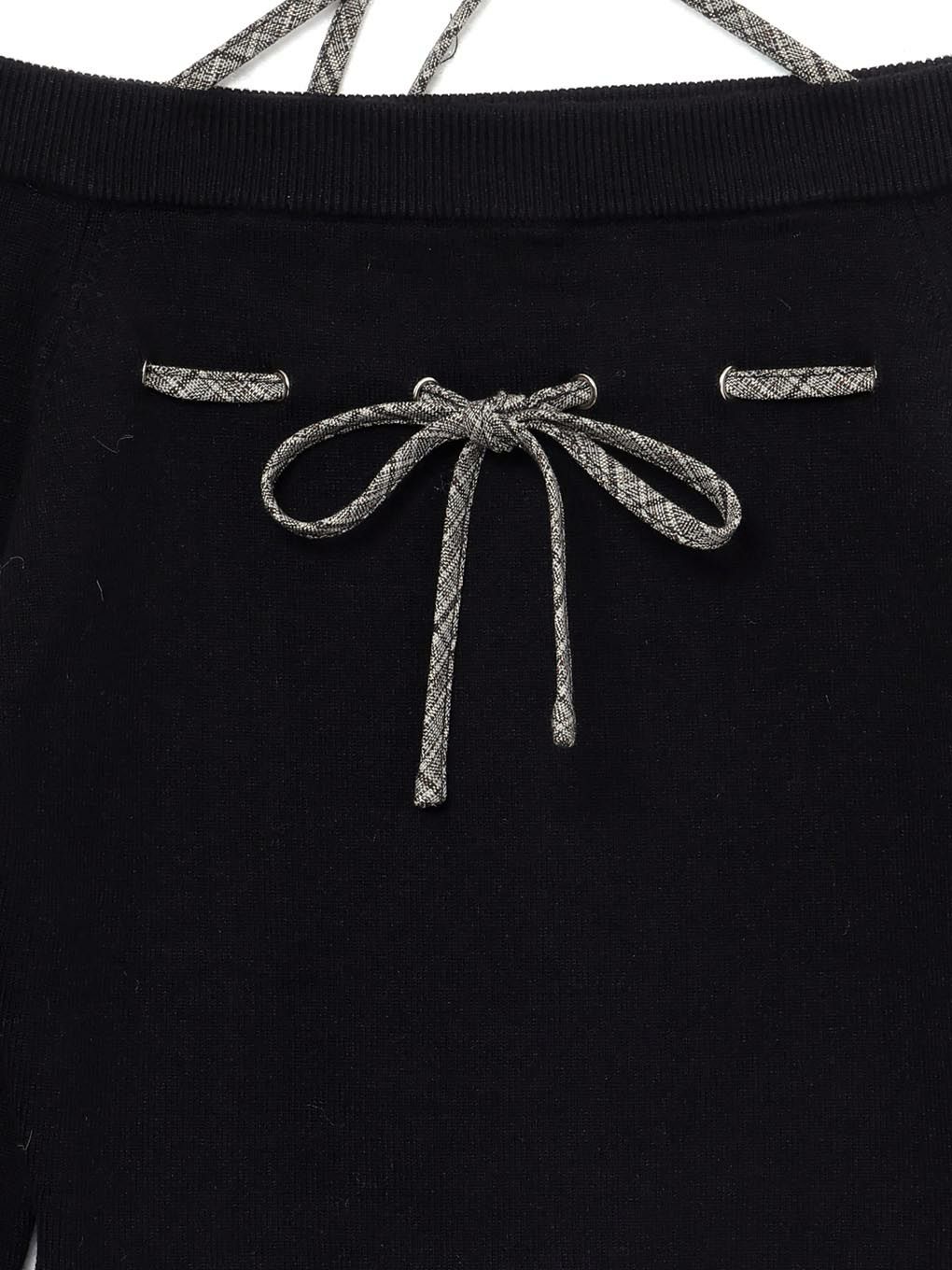 【BUBBLES】チェックリボンニットトップス