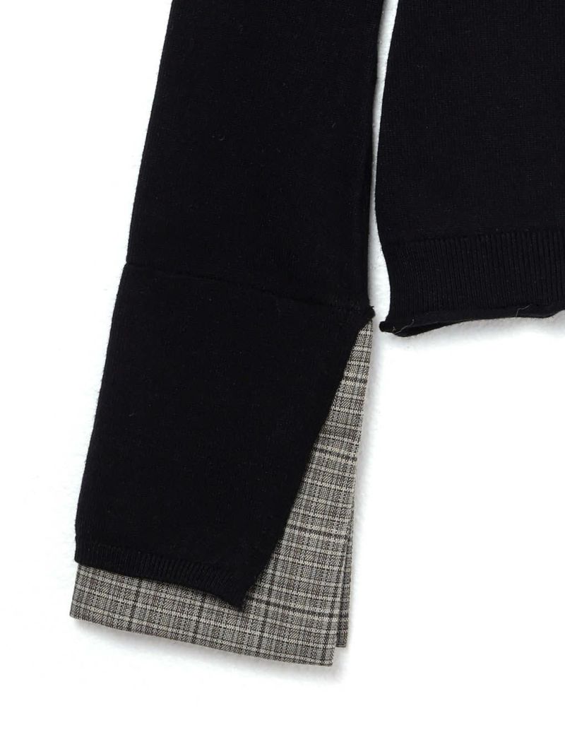 【匿名配送】bubbles チェックリボンニットトップス 黒 新品未着用 BUBBLES】チェックリボンニットトップス | sparkling mall online store