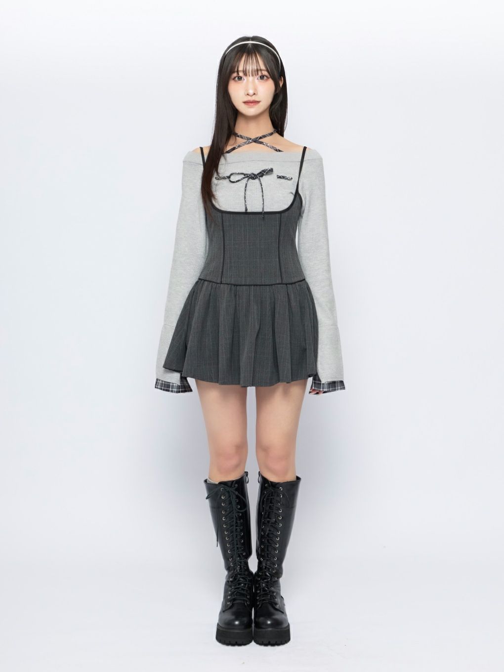 【BUBBLES】パイピングコルセットジャンスカ