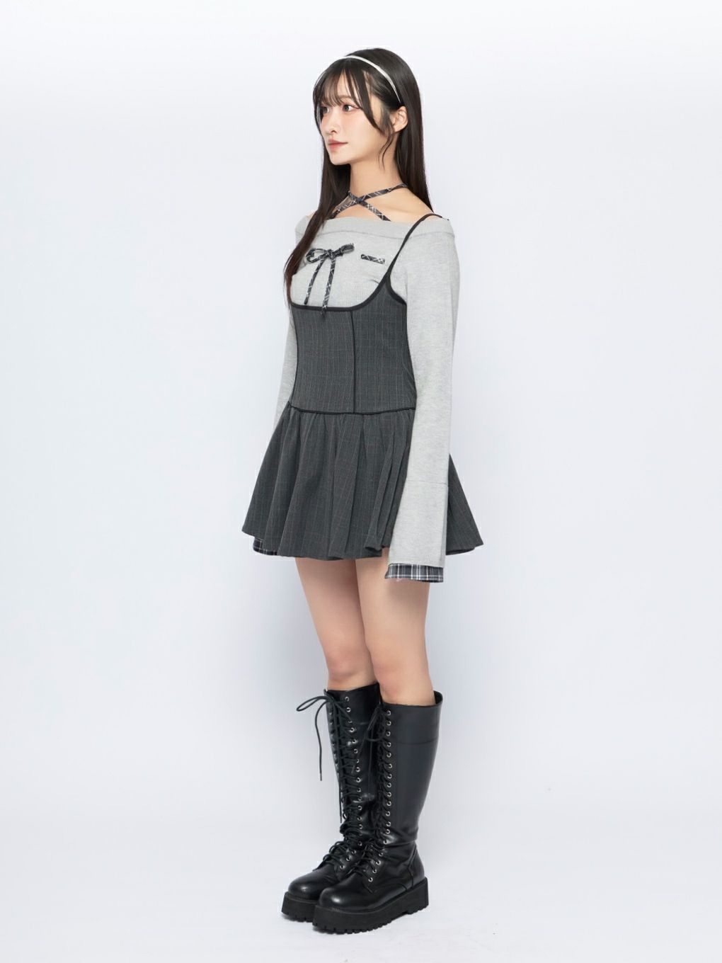 【BUBBLES】パイピングコルセットジャンスカ