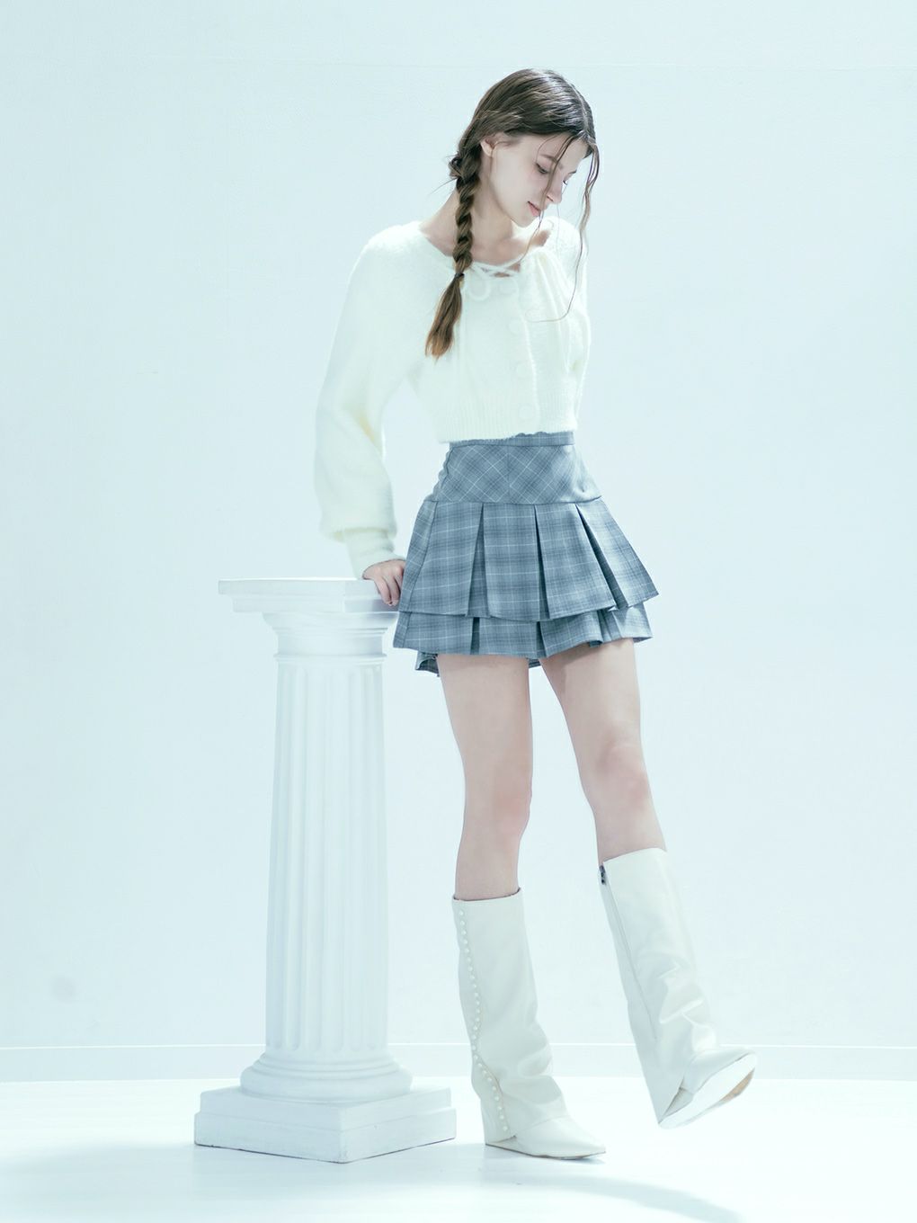 【BUBBLES】ダブルプリーツスカパン