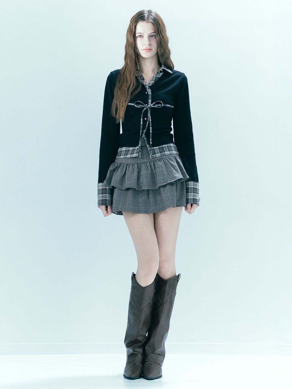 【BUBBLES】レイヤードスクールニット