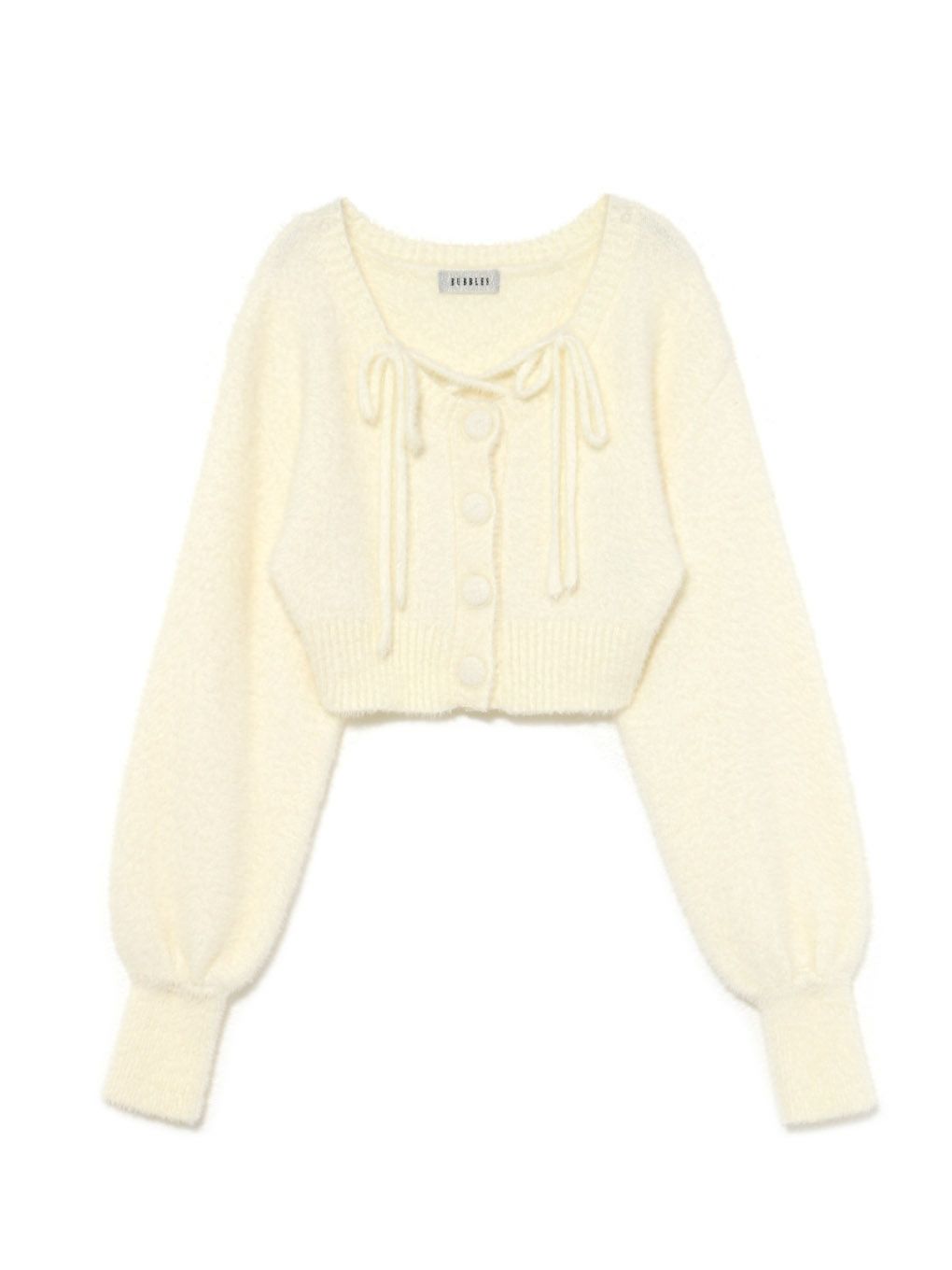 【BUBBLES】クロップドシャギーカーディガン