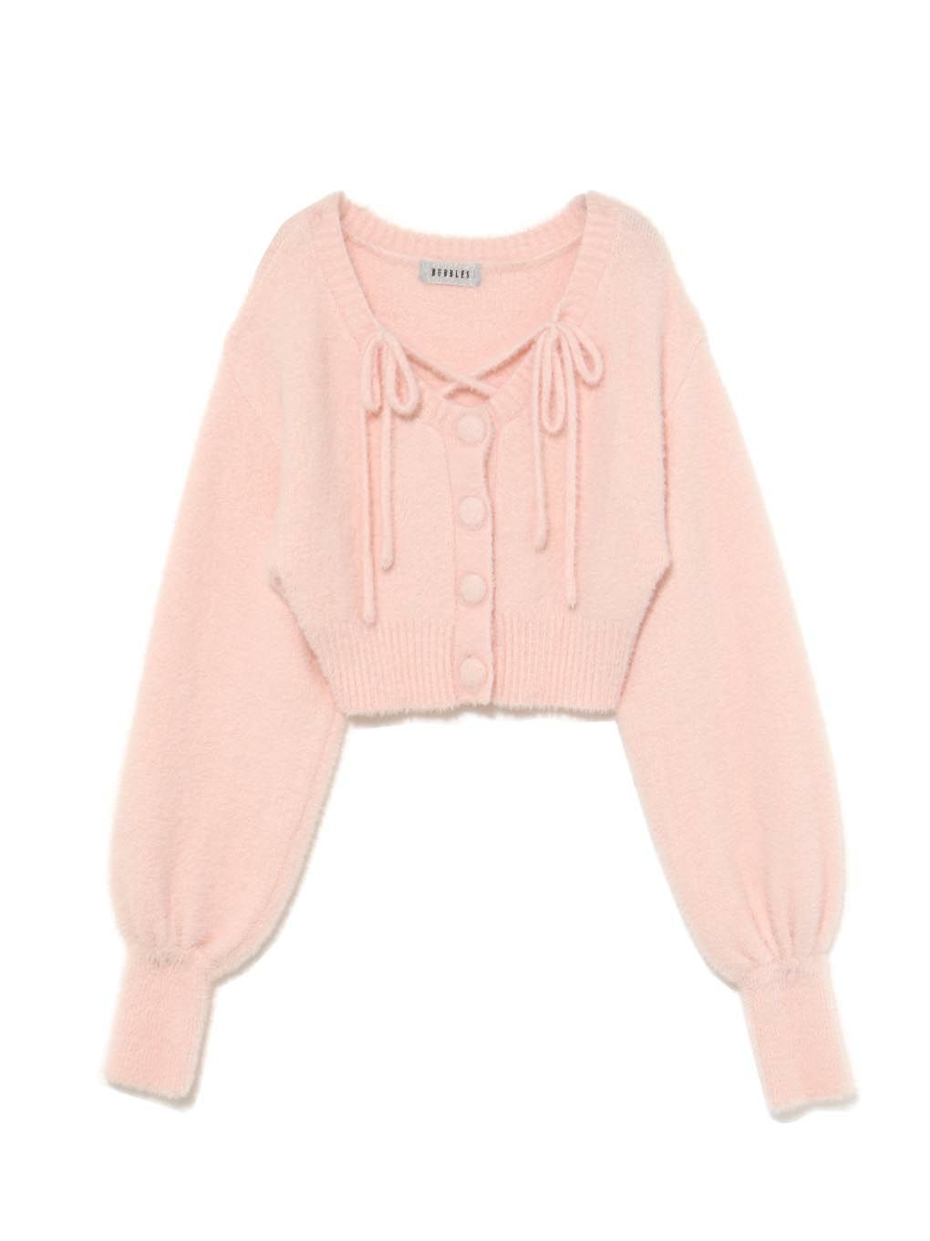 【BUBBLES】クロップドシャギーカーディガン