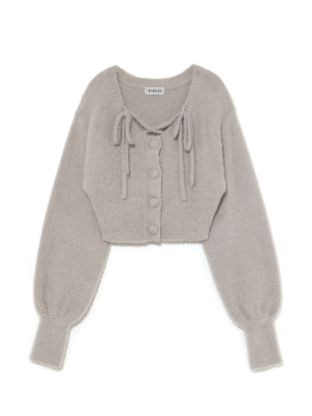 【BUBBLES】クロップドシャギーカーディガン