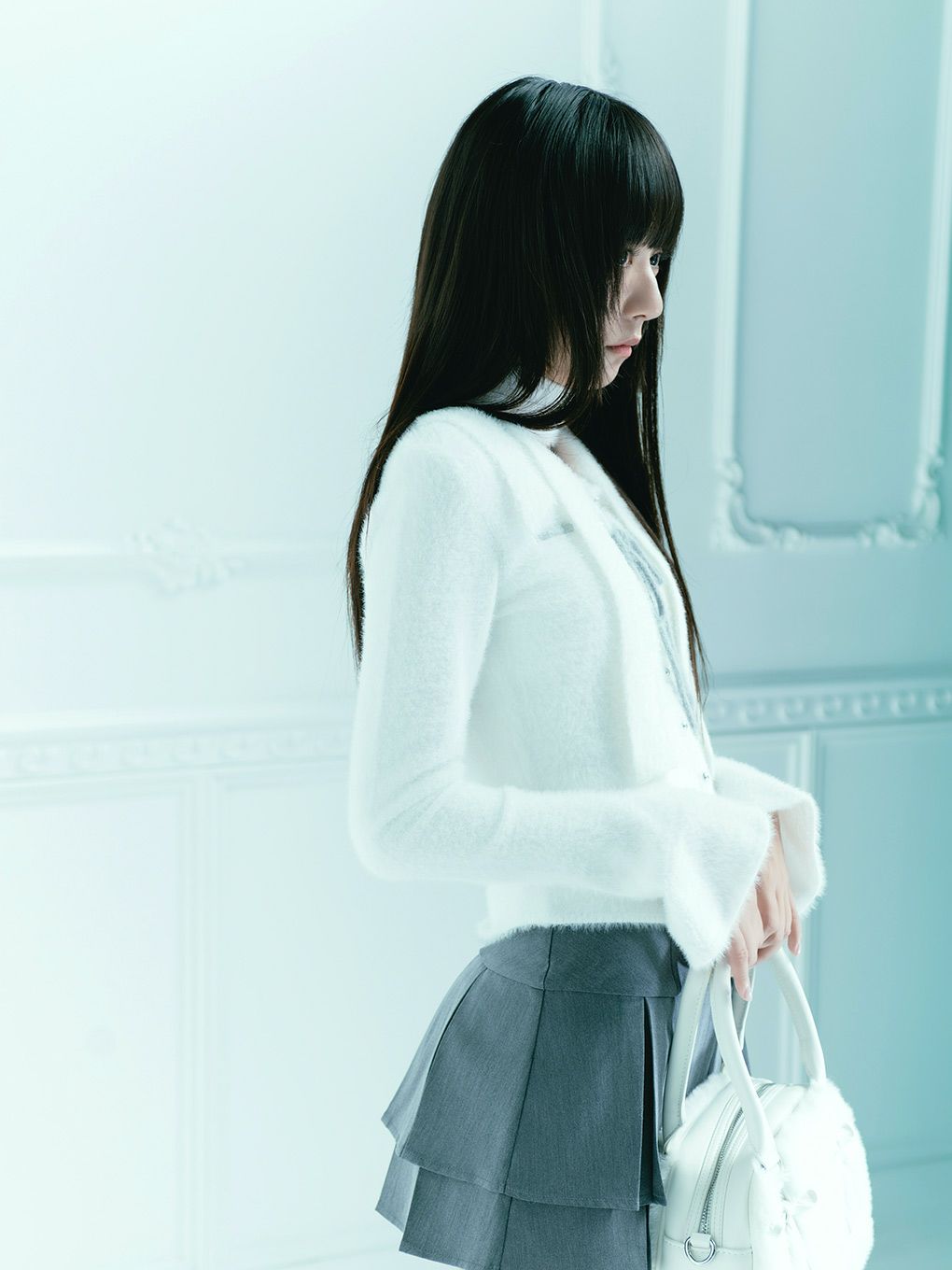 【BUBBLES】シャギーニットシャツ