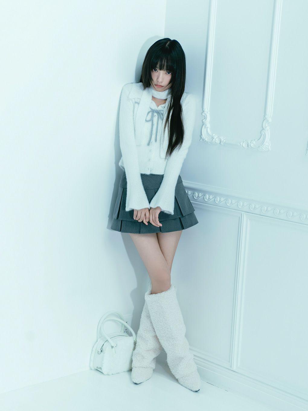 【BUBBLES】シャギーニットシャツ