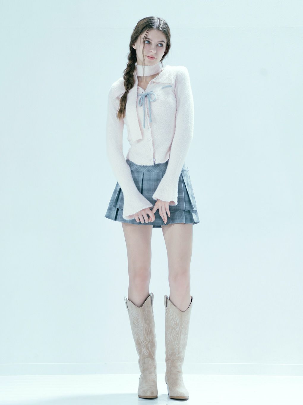 【BUBBLES】シャギーニットシャツ