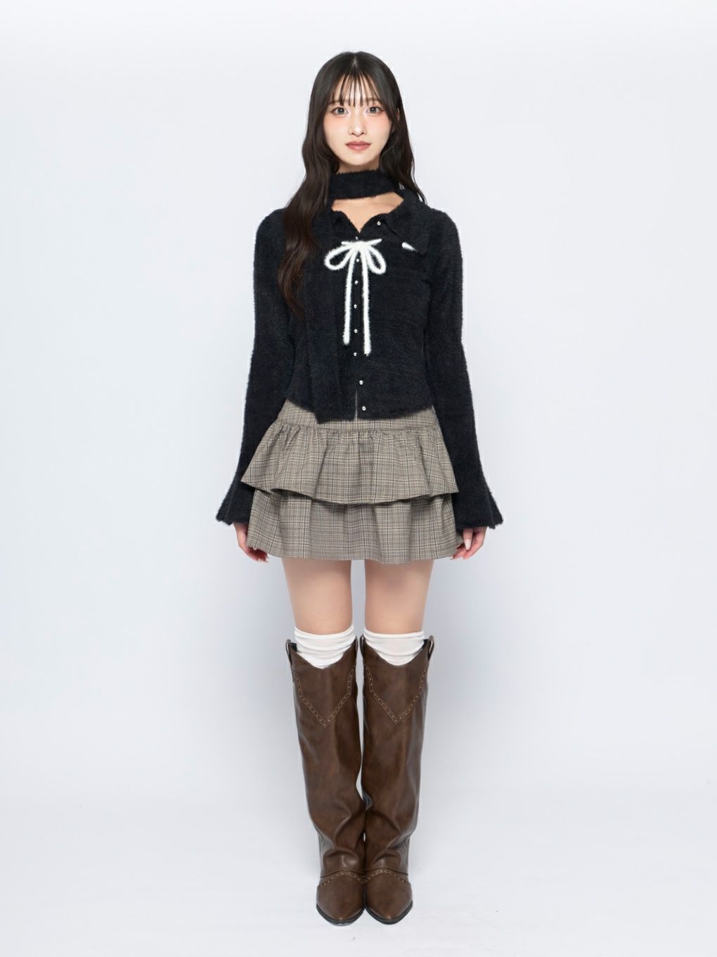 【BUBBLES】シャギーニットシャツ