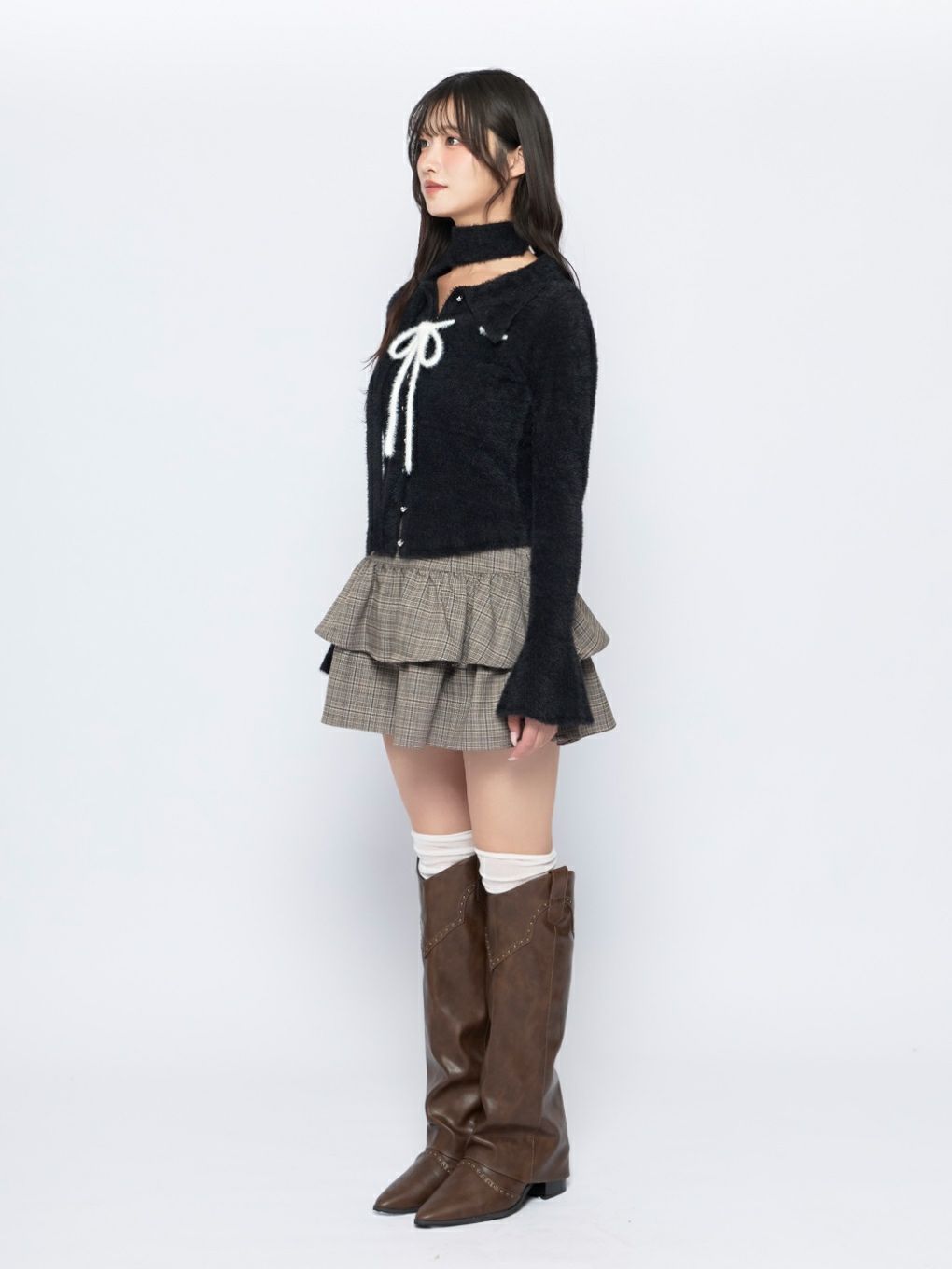 【BUBBLES】シャギーニットシャツ