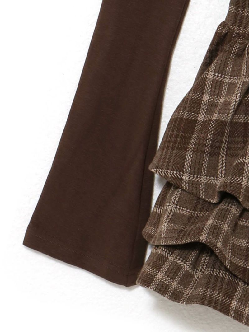 BUBBLES チェックパーカーワンピース ブラウン bubbles チェックパーカーワンピース - メルカリ