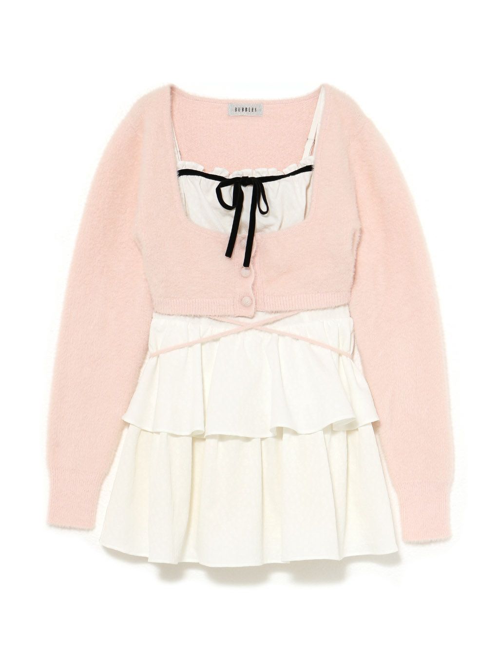 【BUBBLES】レイヤードティアードワンピース