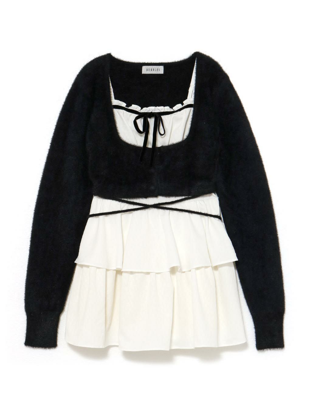 【BUBBLES】レイヤードティアードワンピース