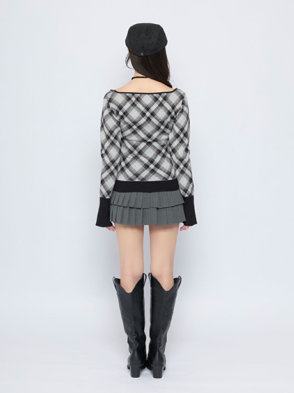 【BUBBLES】レースデコルテニットトップス