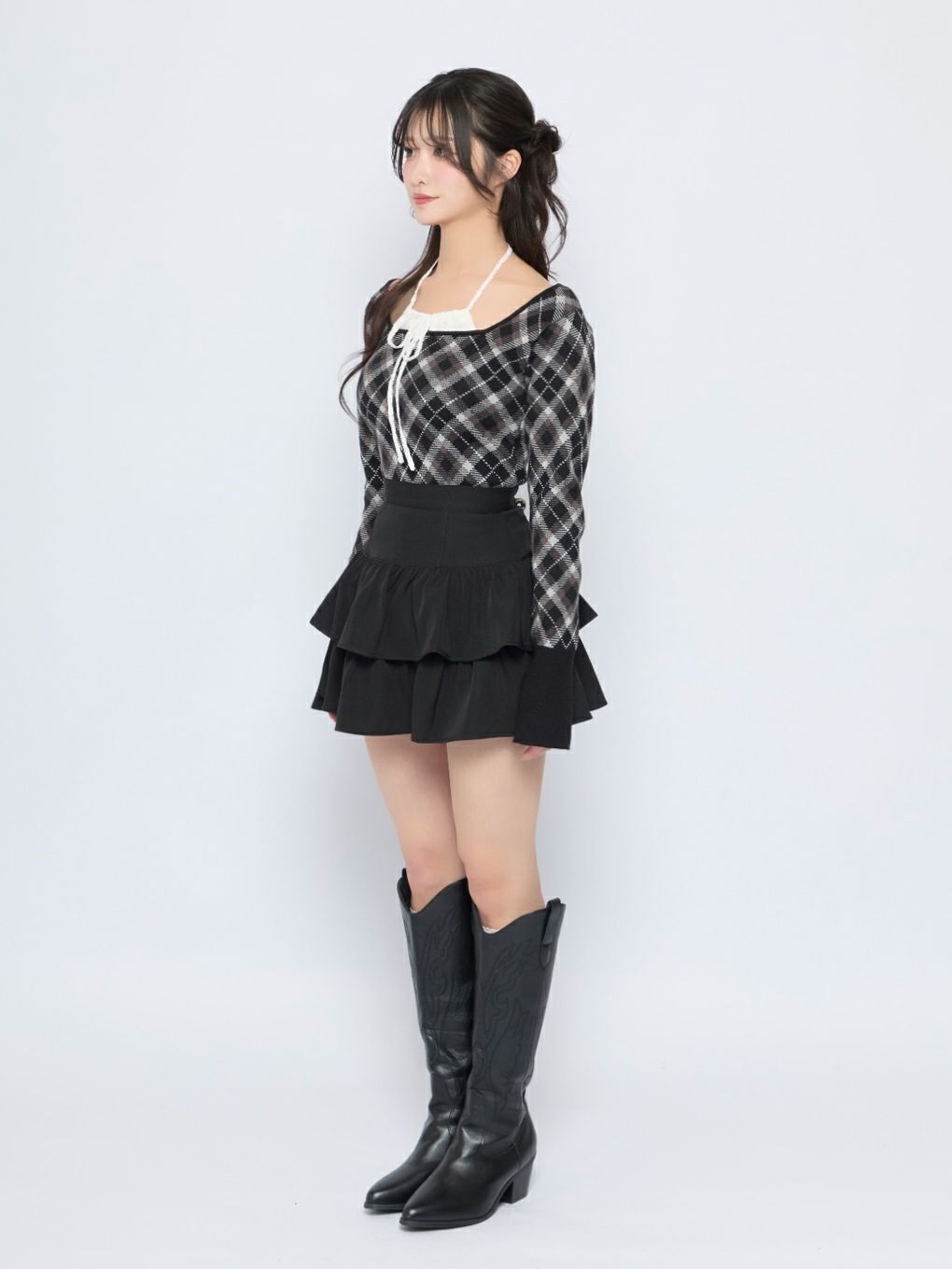 【BUBBLES】レースデコルテニットトップス