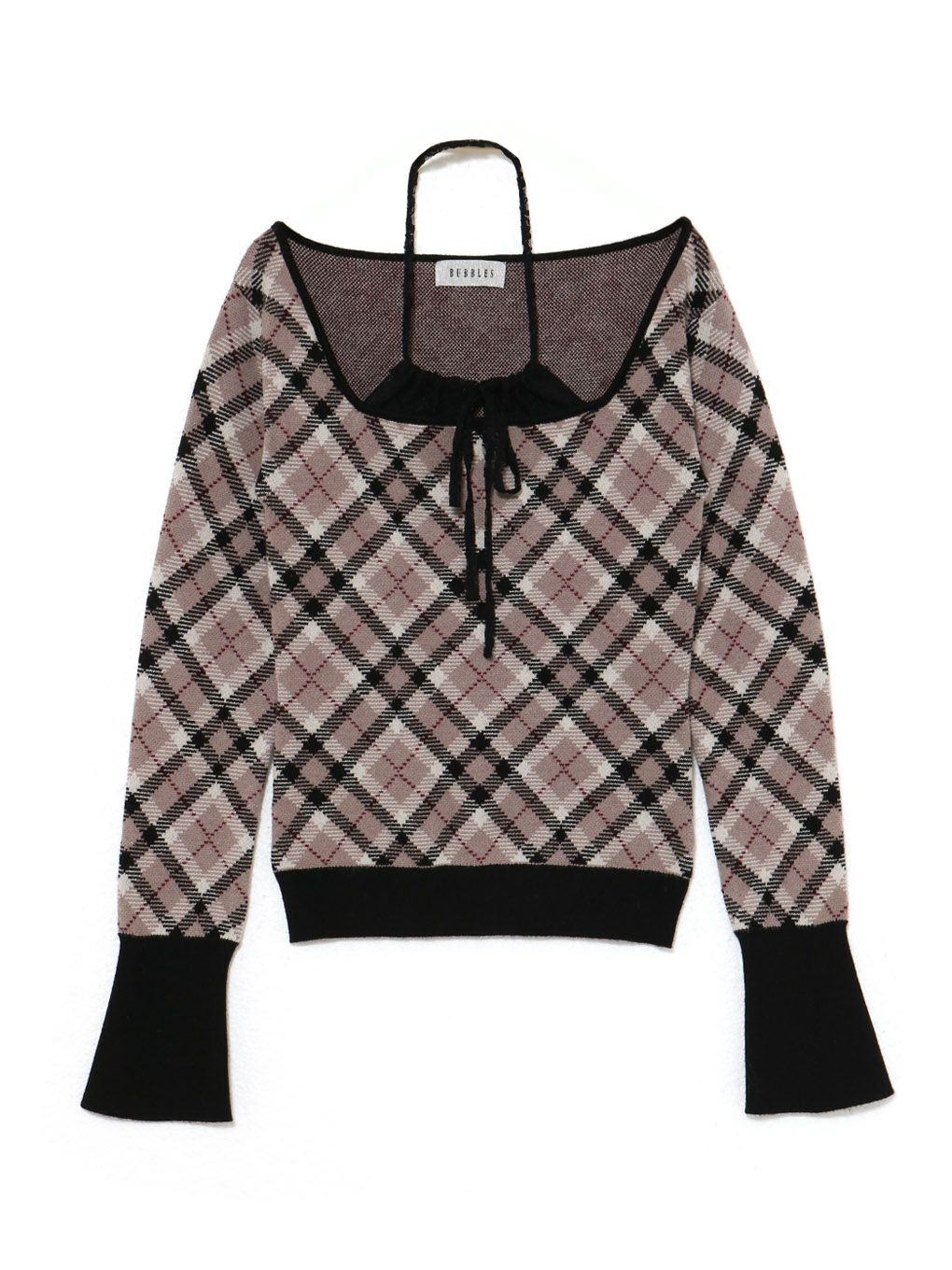 【BUBBLES】レースデコルテニットトップス