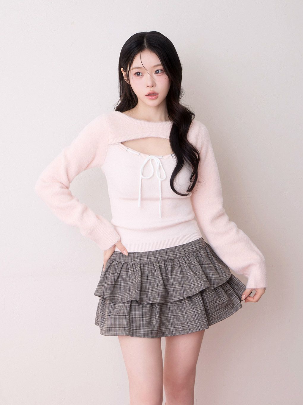 【BUBBLES】リボンニットトップス