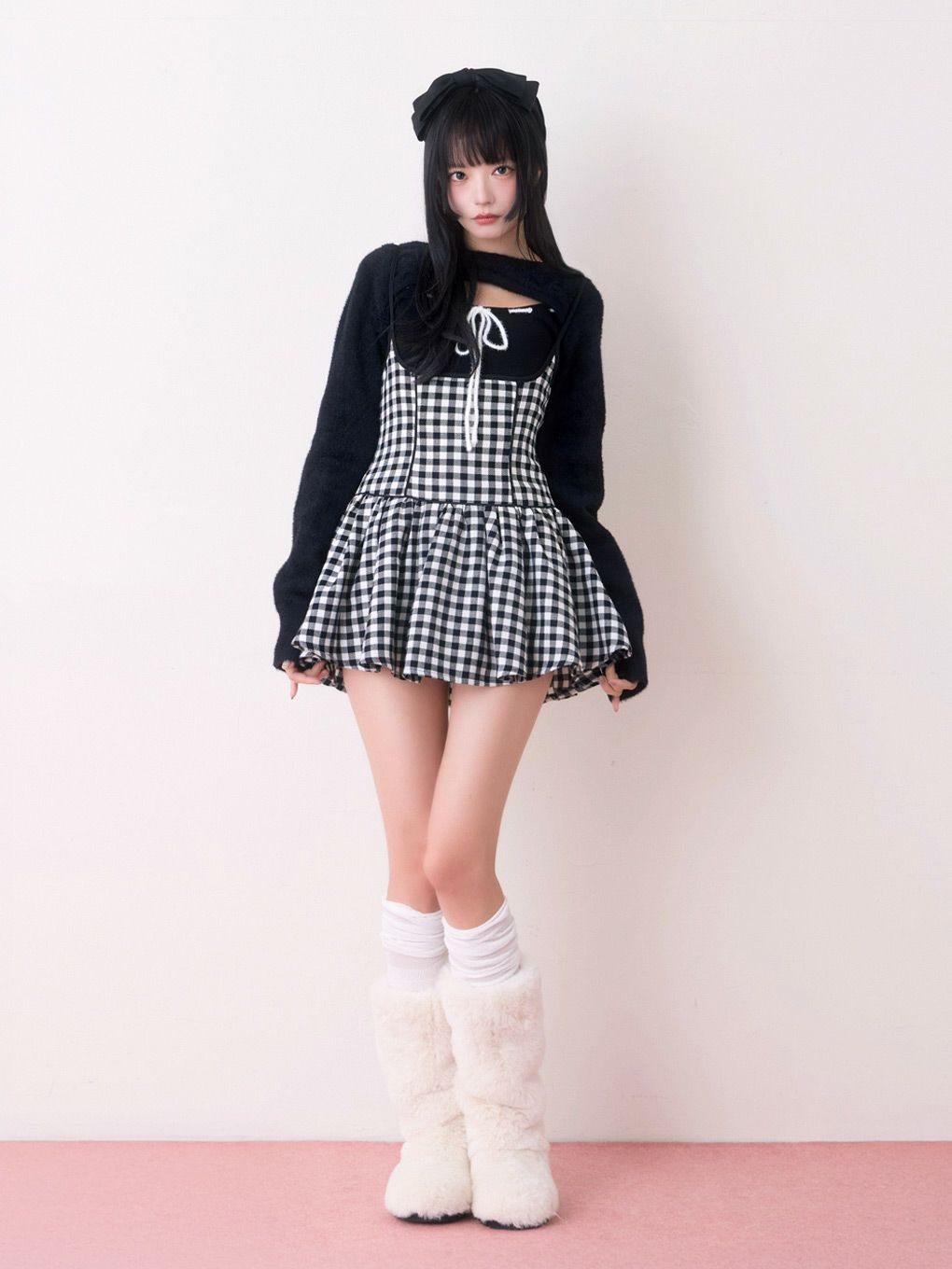 【BUBBLES】リボンニットトップス