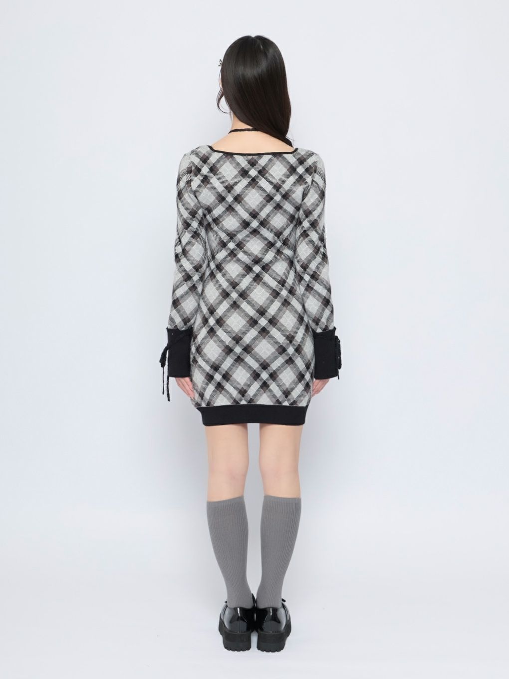 【BUBBLES】レースデコルテニットワンピース