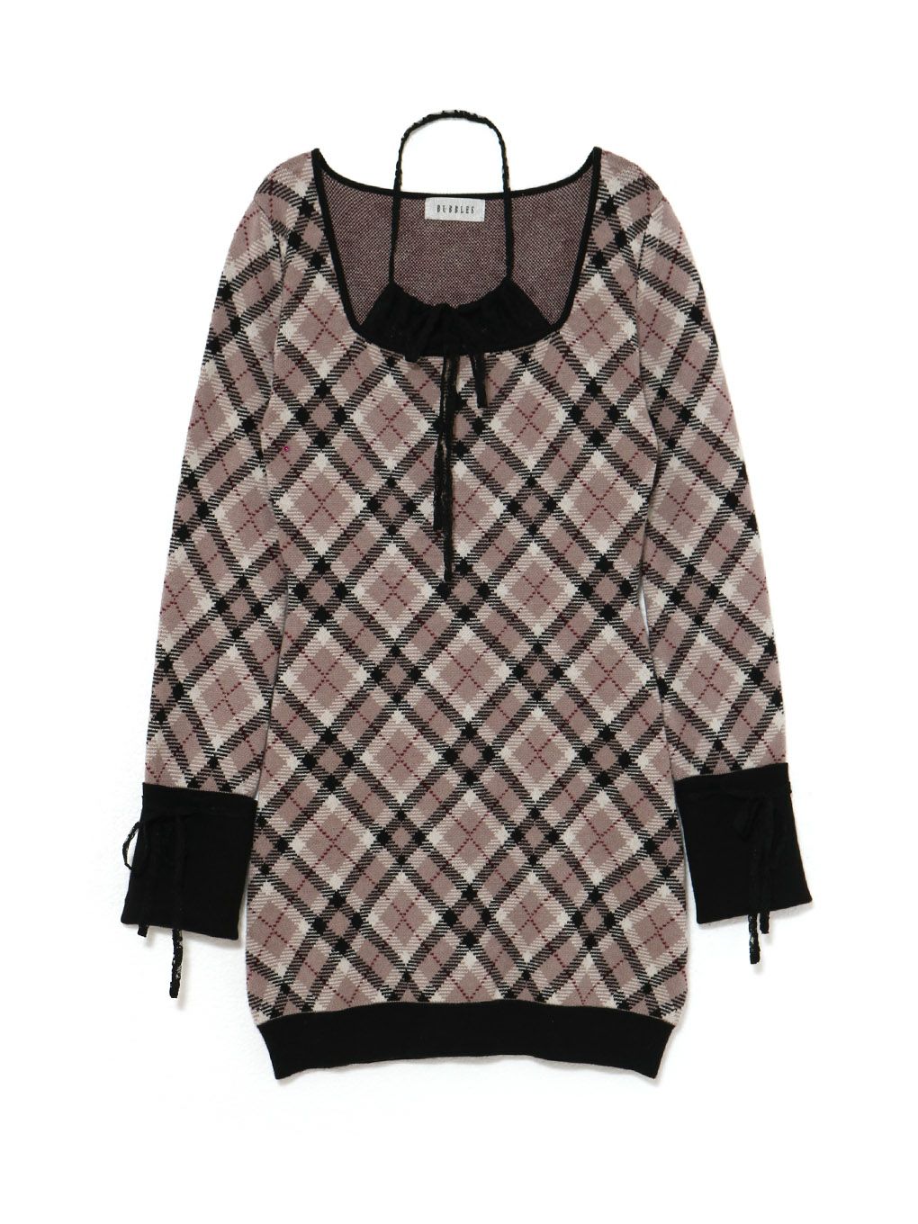 BUBBLES】レースデコルテニットワンピース | sparkling mall online store