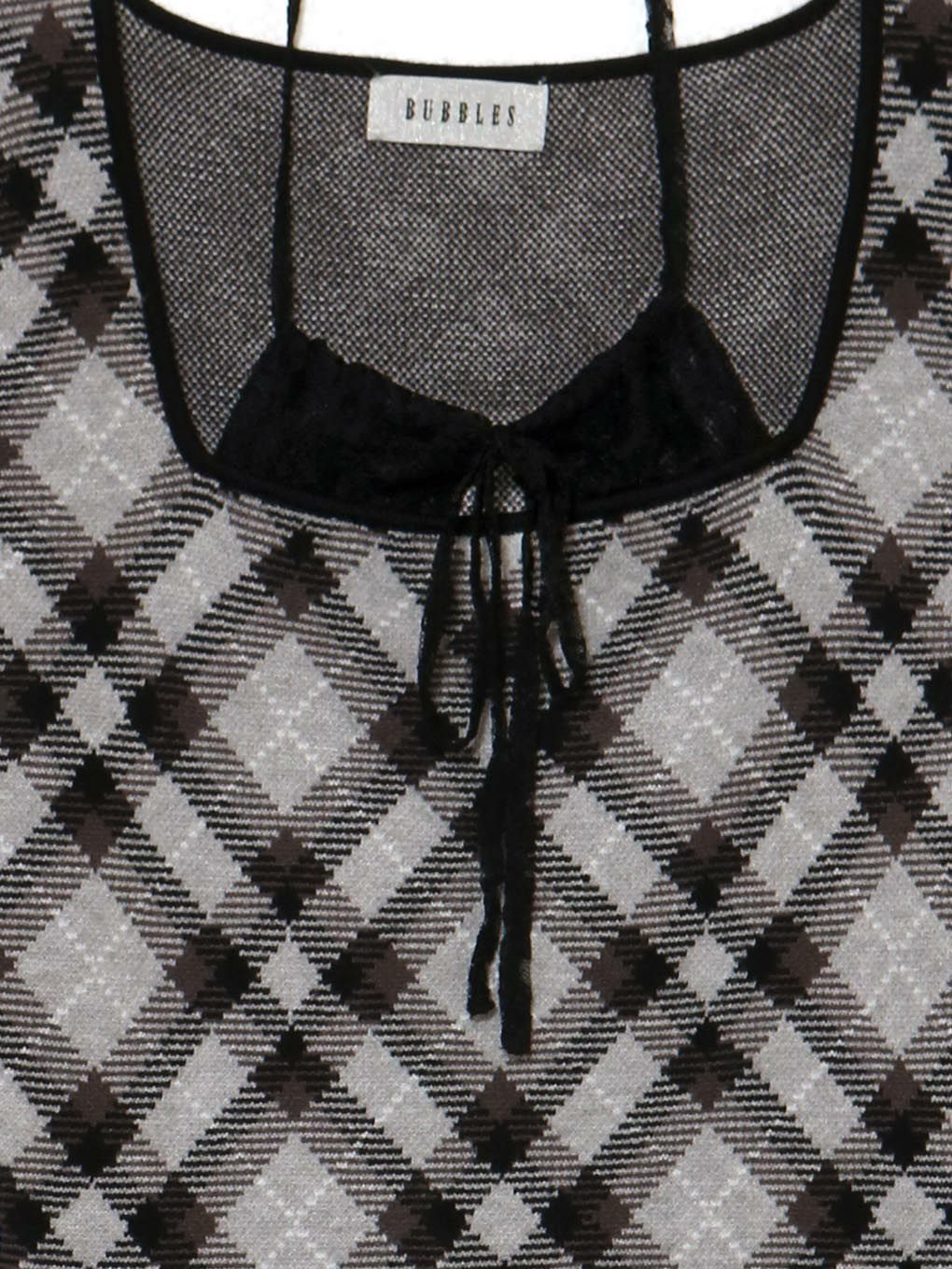 【BUBBLES】レースデコルテニットワンピース