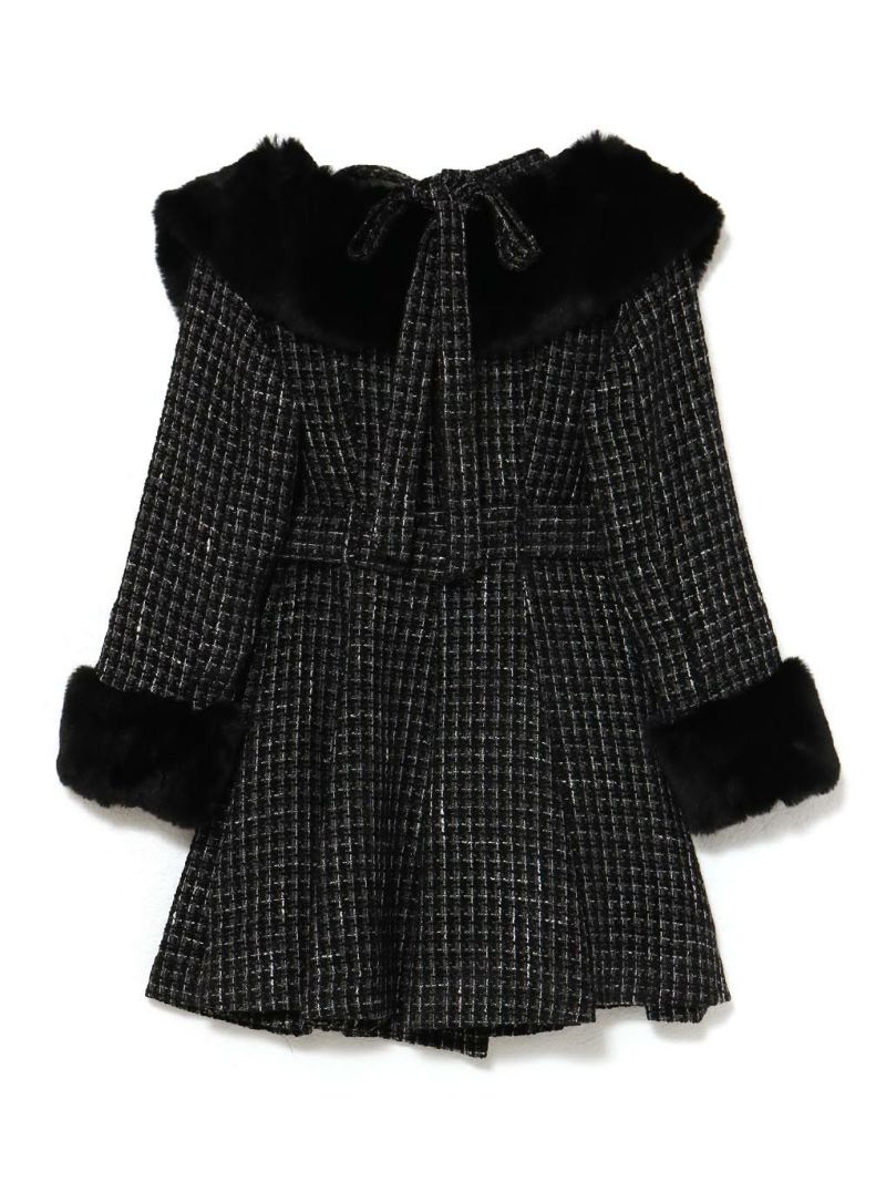 BUBBLES】ファーオフショルツイードワンピース | sparkling mall