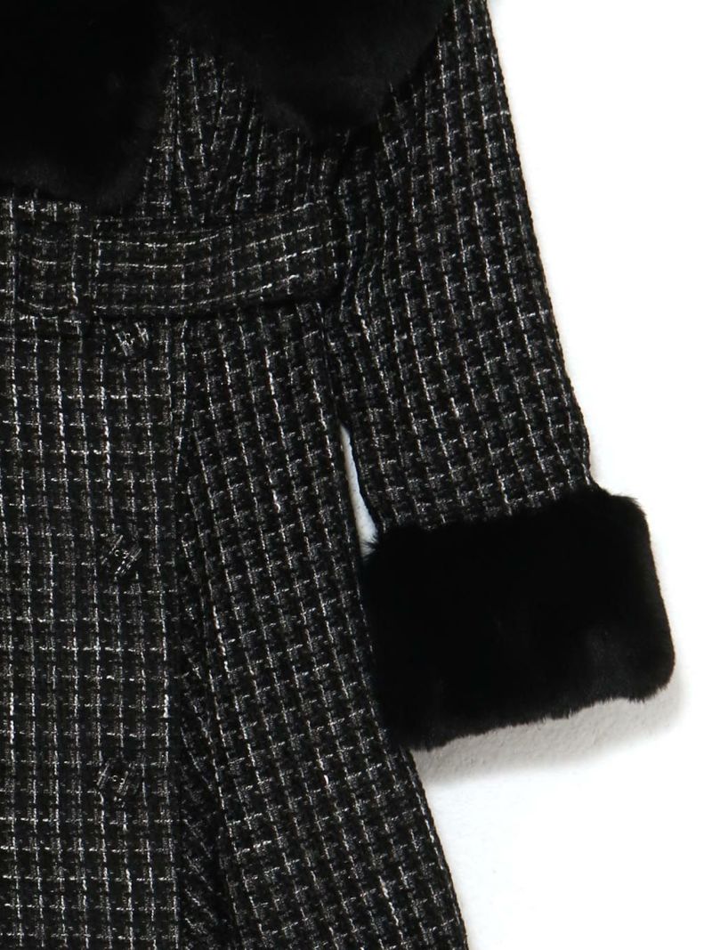 BUBBLES】ファーオフショルツイードワンピース | sparkling mall