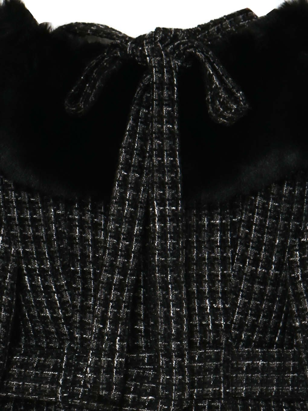 【BUBBLES】ファーオフショルツイードワンピース