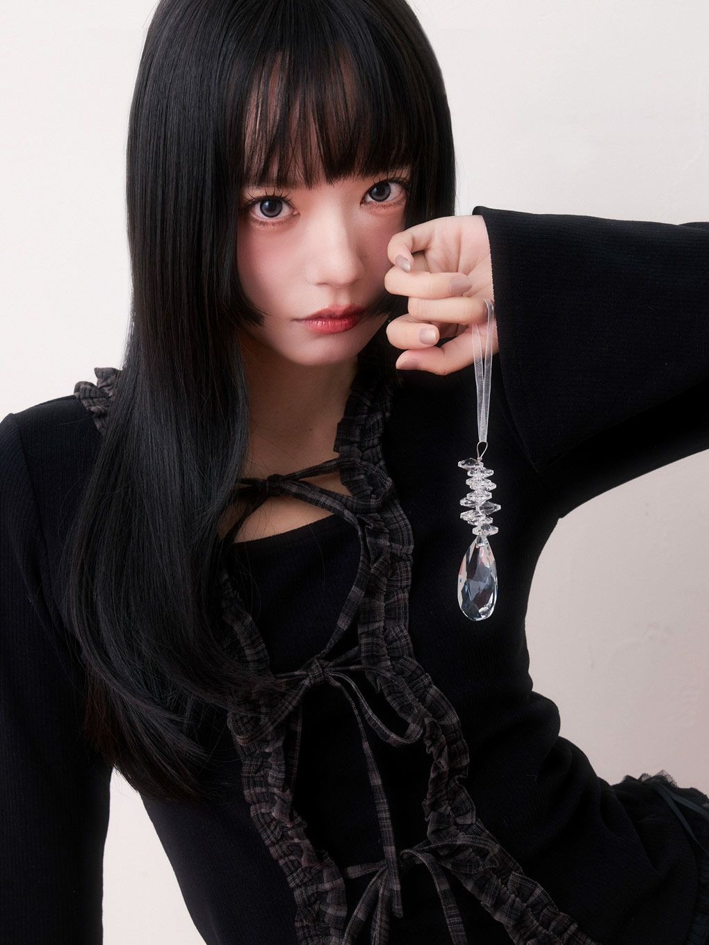 【BUBBLES】チェックフリルトップス