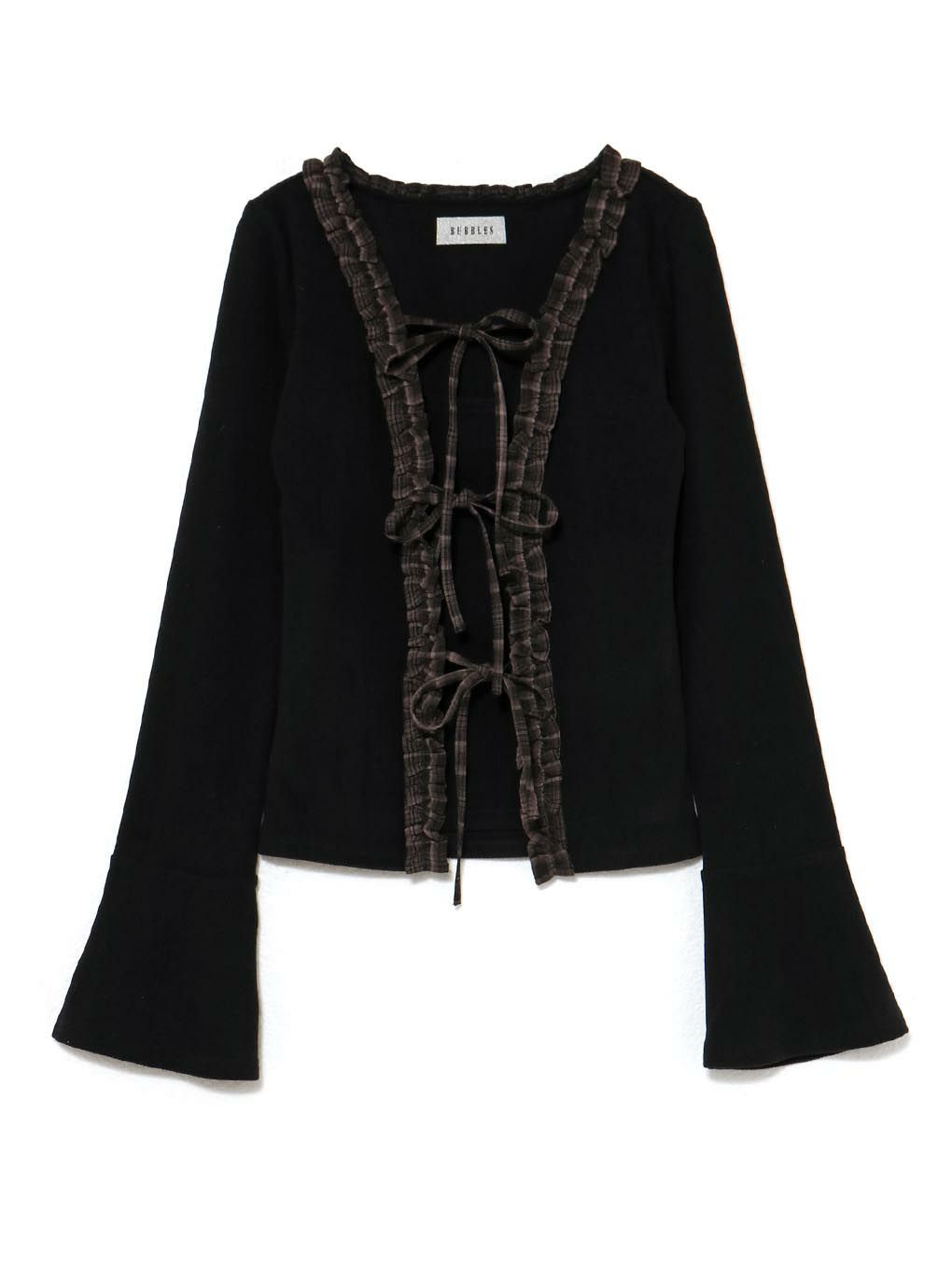 【BUBBLES】チェックフリルトップス