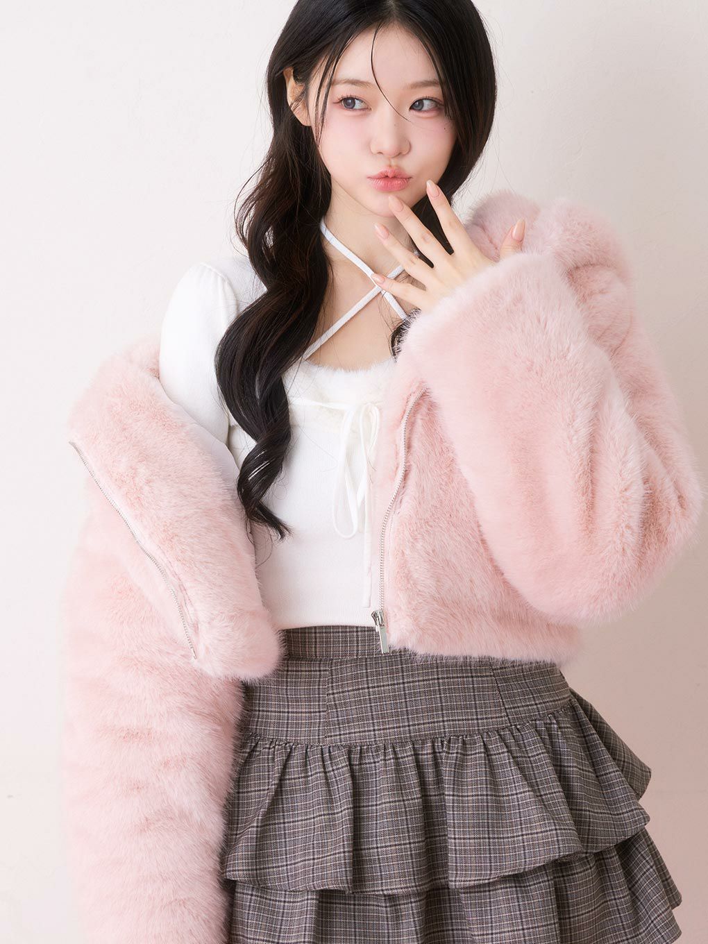 【BUBBLES】クロップドファージャケット