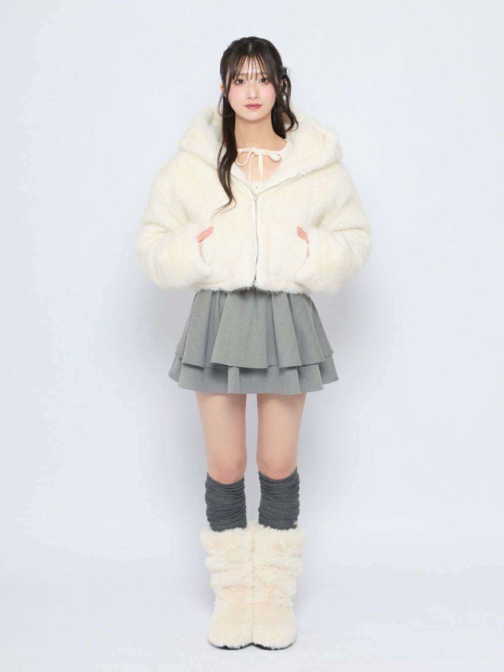 【BUBBLES】クロップドファージャケット