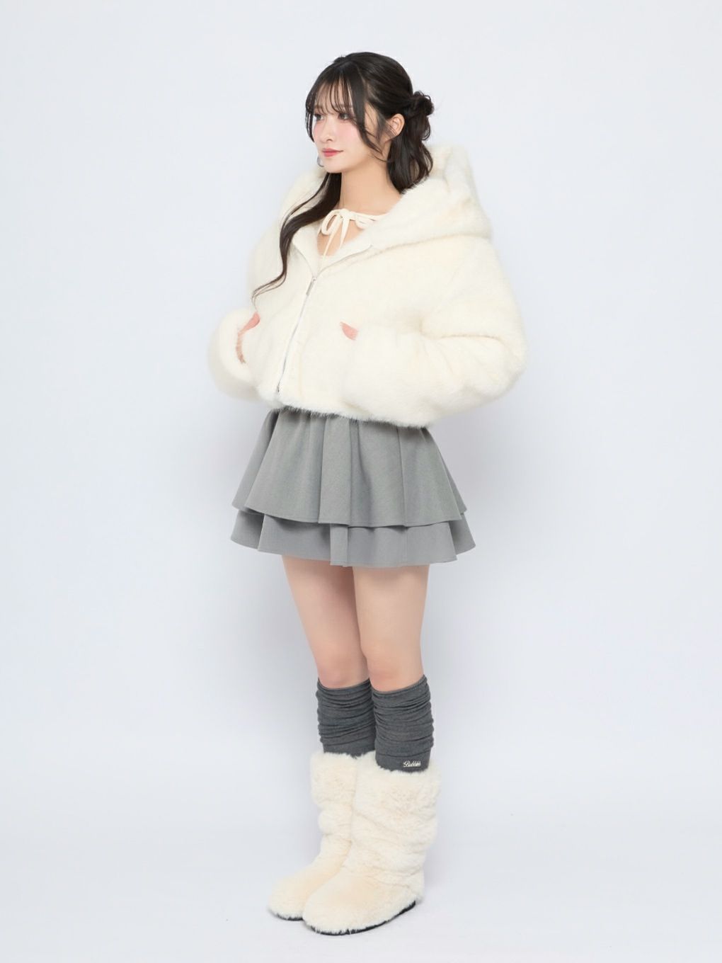 【BUBBLES】クロップドファージャケット