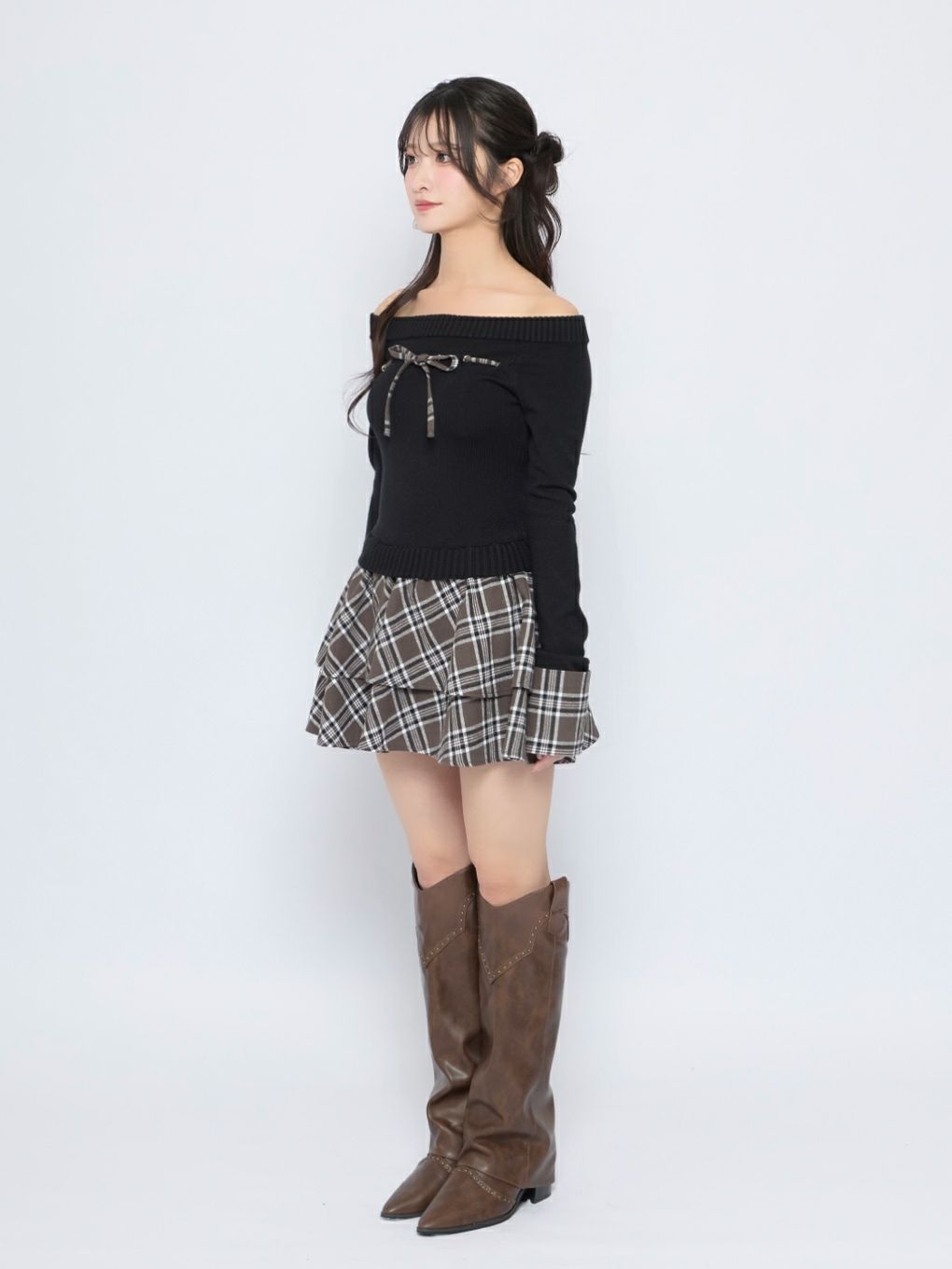 【BUBBLES】チェックリボンワンピース