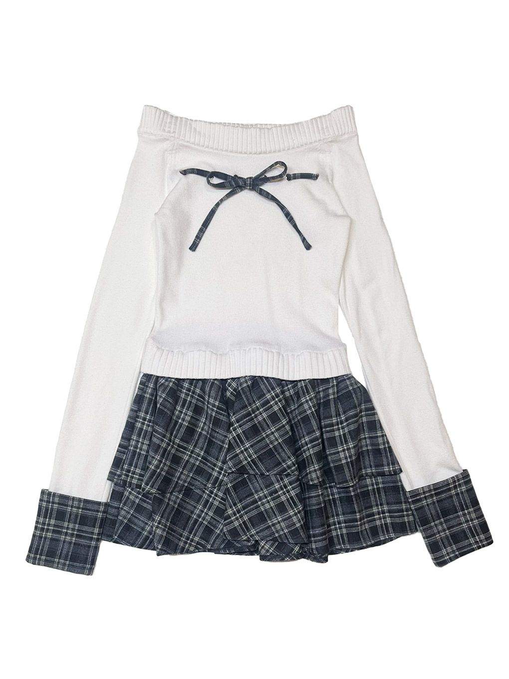 【BUBBLES】チェックリボンワンピース