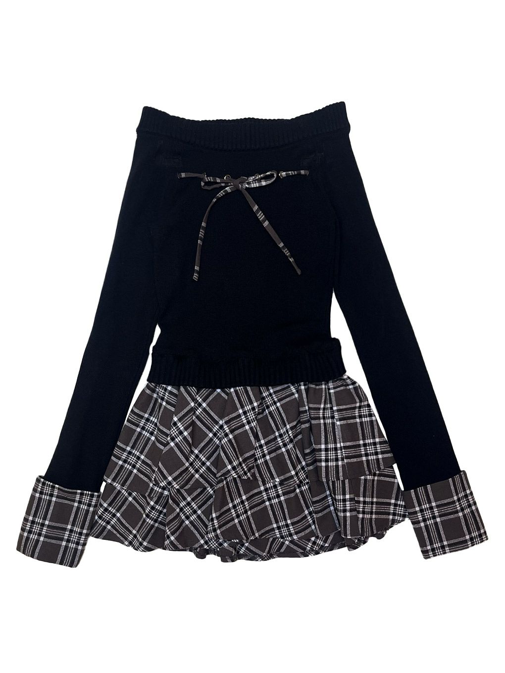 【BUBBLES】チェックリボンワンピース