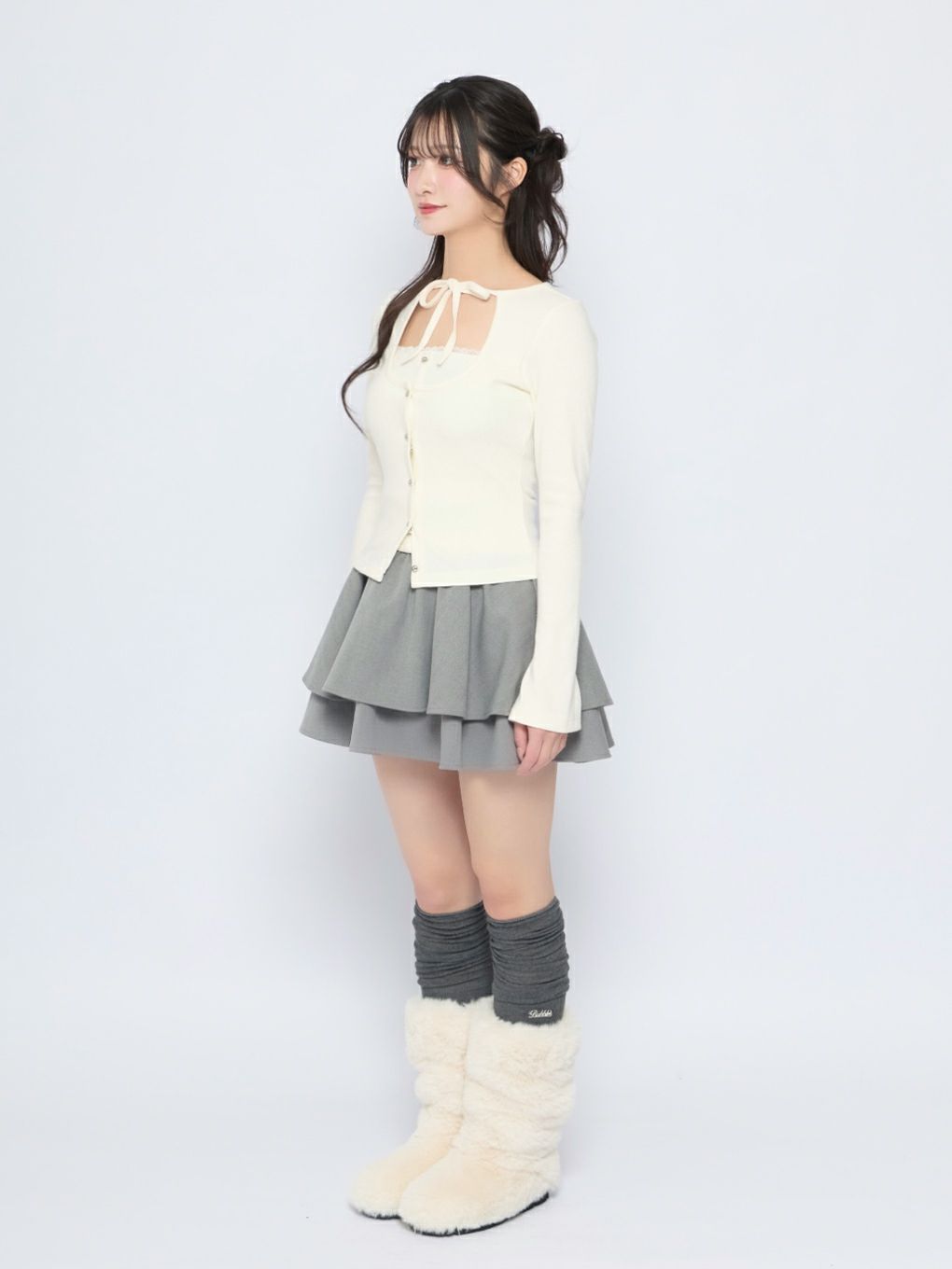 【BUBBLES】レイヤードリブトップス