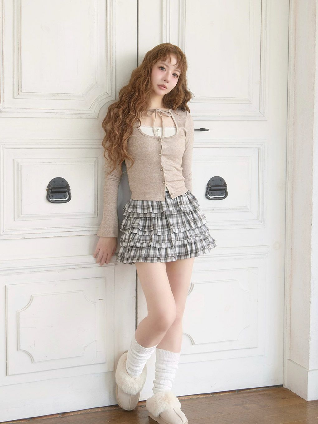 【BUBBLES】レイヤードリブトップス