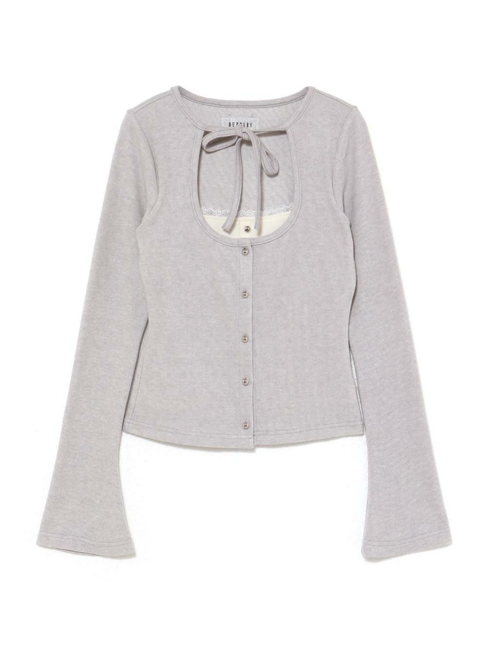 【BUBBLES】レイヤードリブトップス