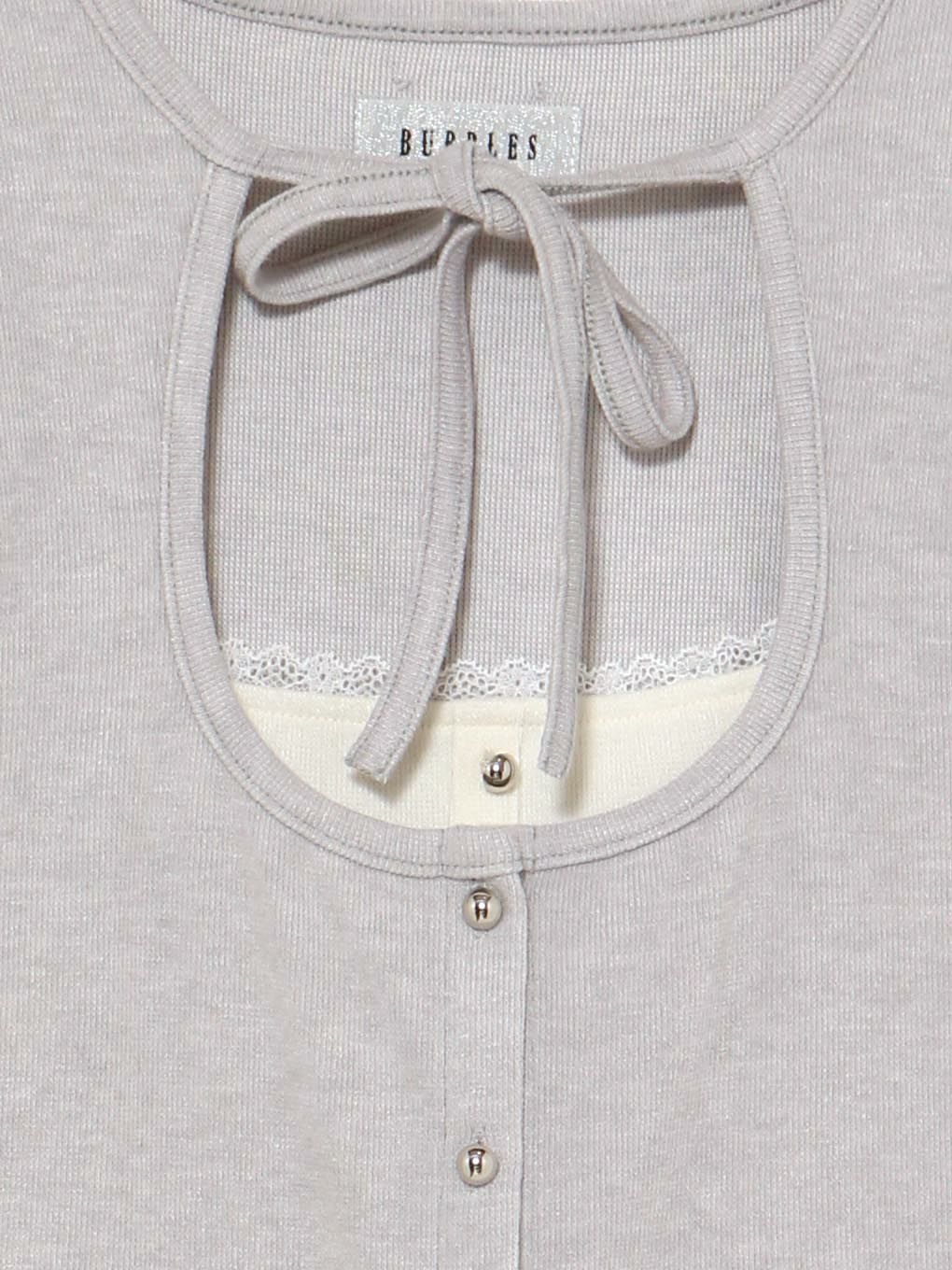 【BUBBLES】レイヤードリブトップス