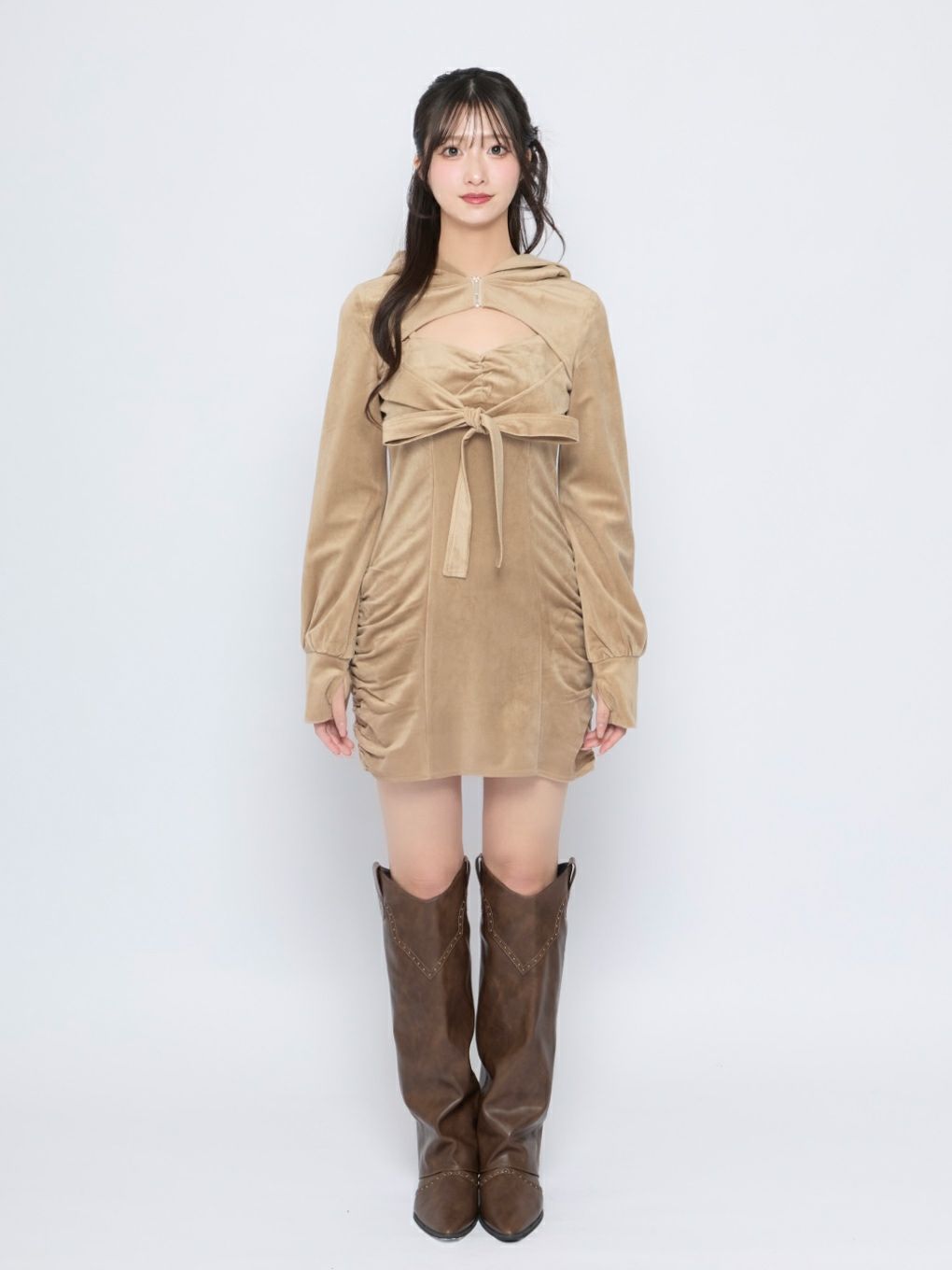 【BUBBLES】ベルベットリボンワンピース