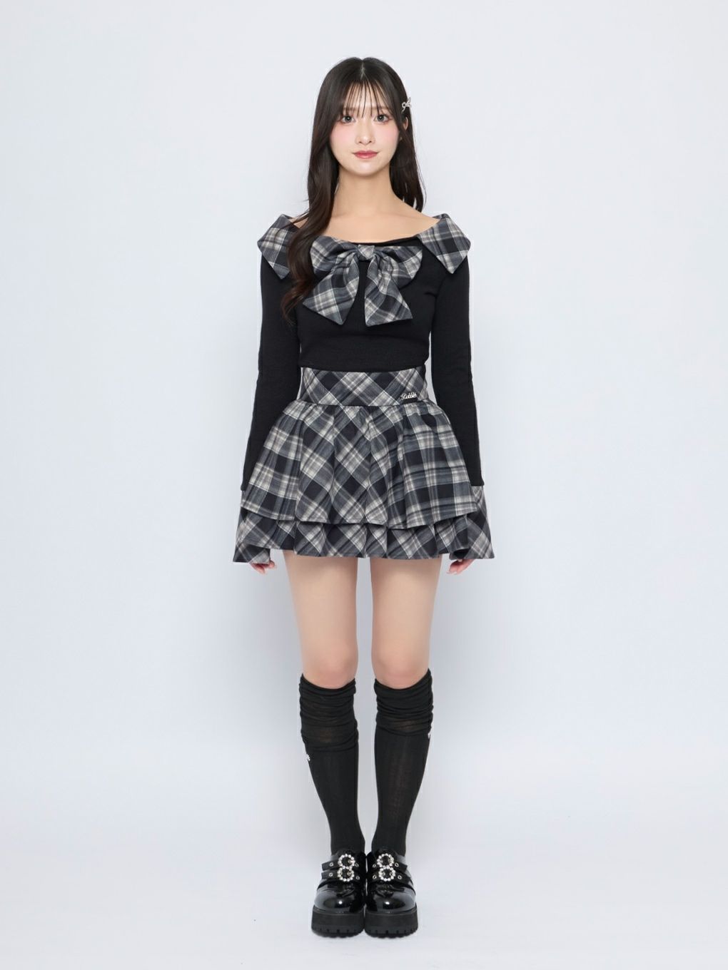 【BUBBLES】リボンシャギーニットトップス