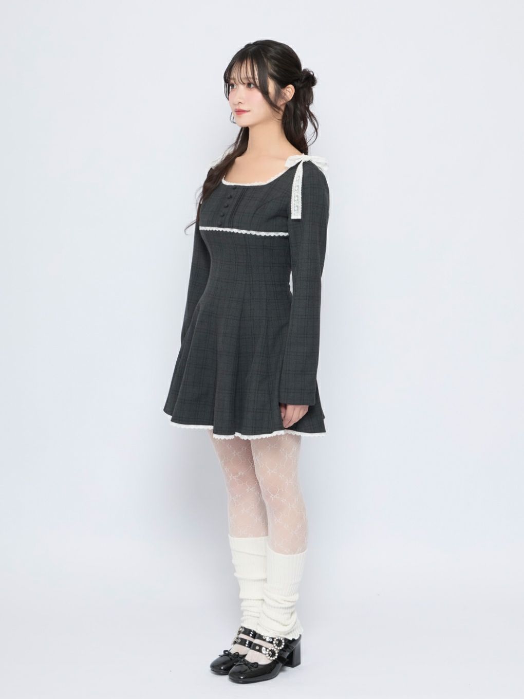 【BUBBLES】タイニーリボンフレアワンピース