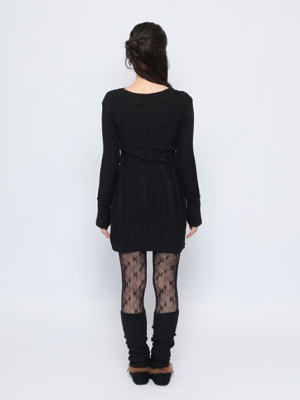 【BUBBLES】オープンネックケーブルワンピース